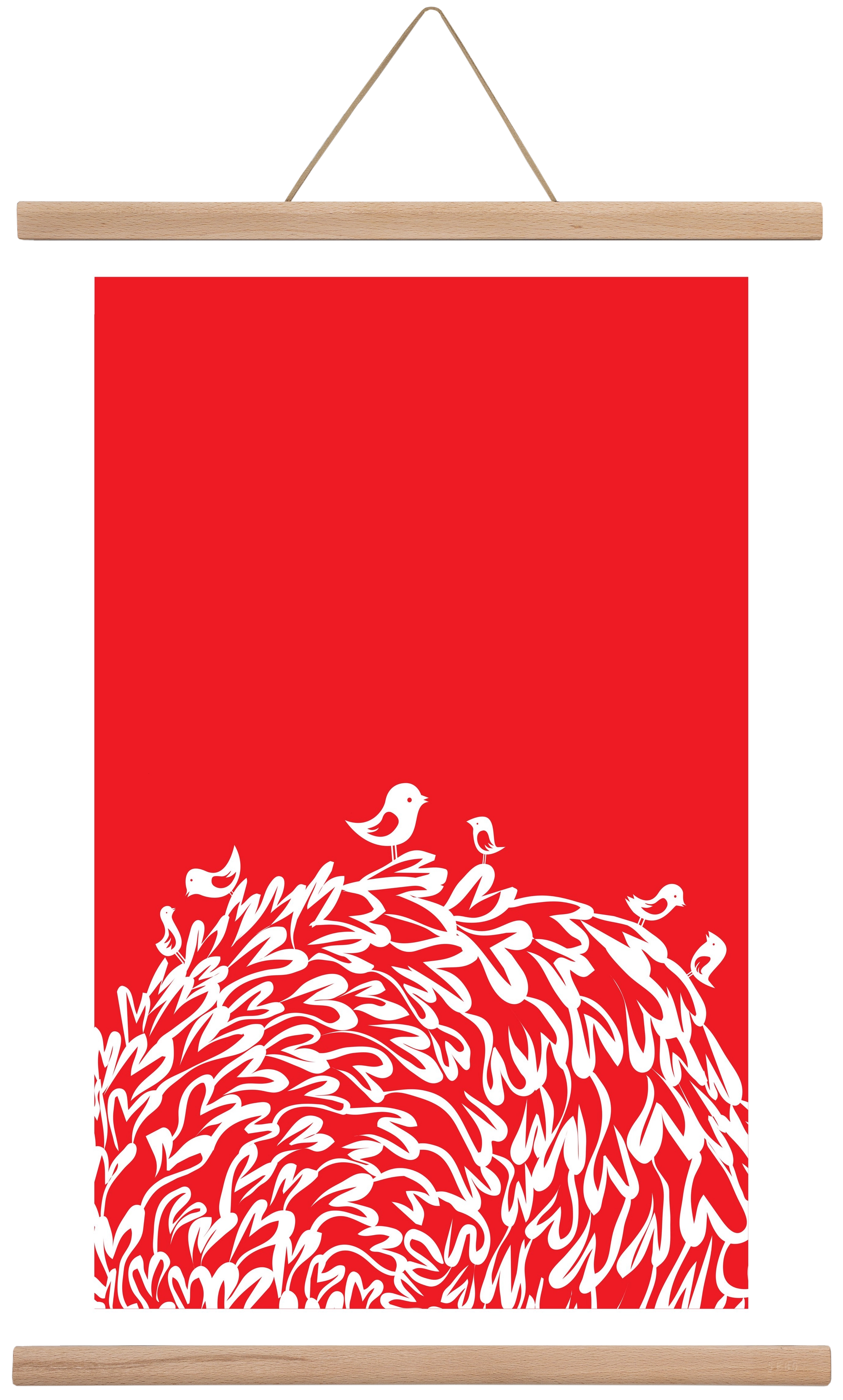 Red bird, 40x60 cm (40x60 cm), Tölgy akasztó