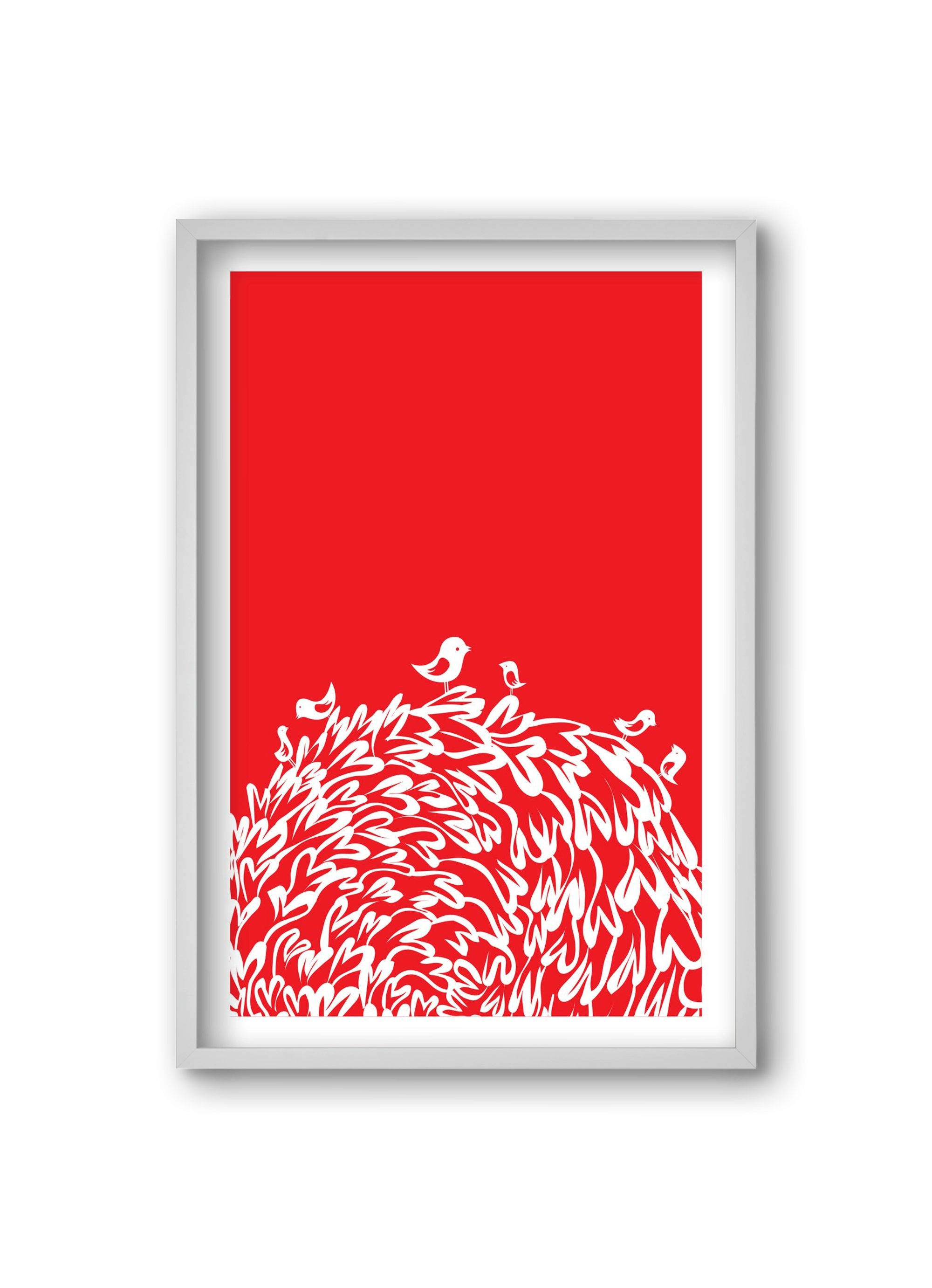 Red bird, 20x30 cm (20x30 cm), Fehér keret