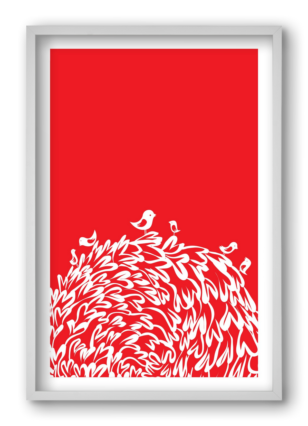 Red bird, 40x60 cm (40x60 cm), Fehér keret