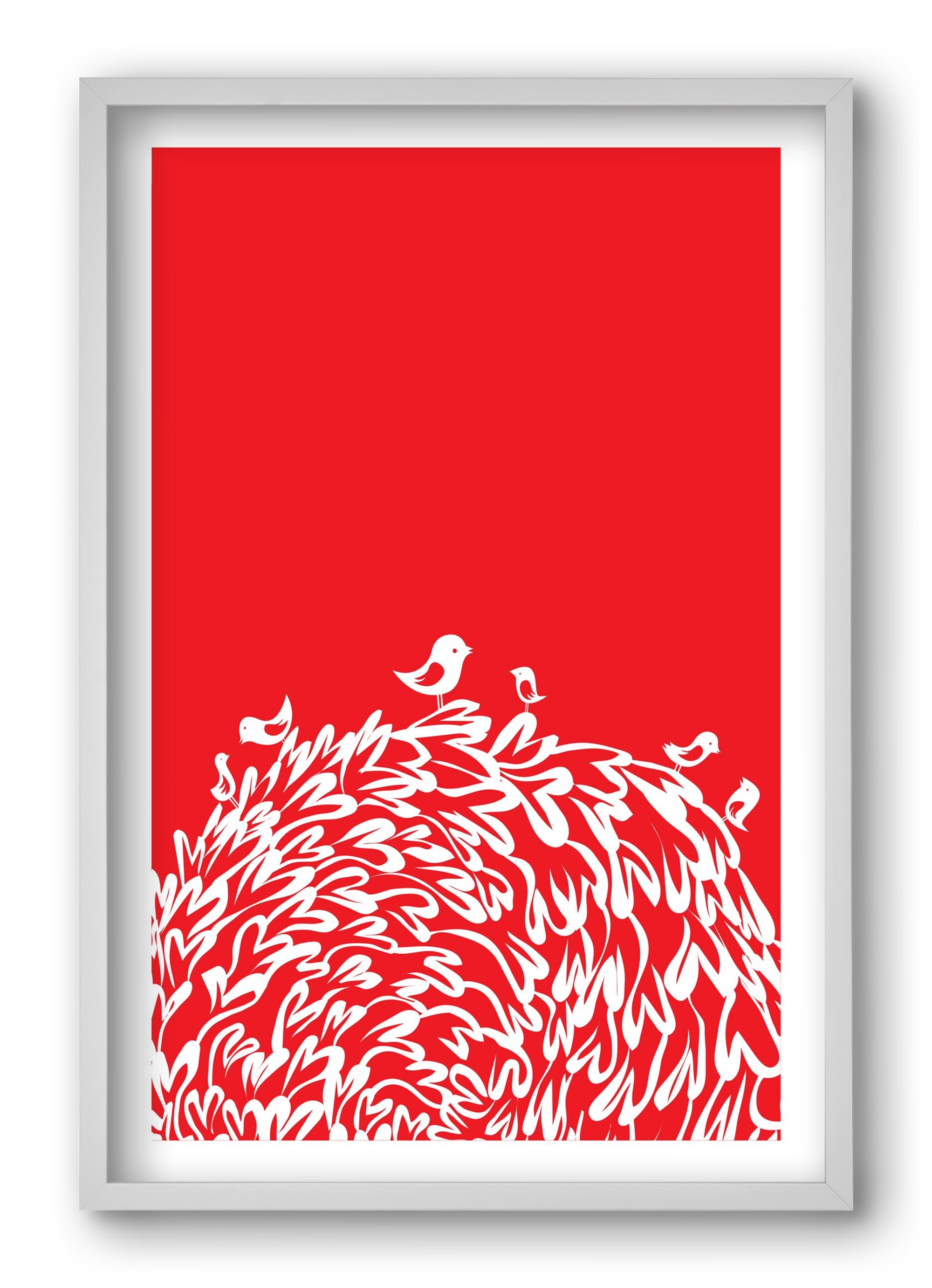Red bird, 40x60 cm (40x60 cm), Fehér keret