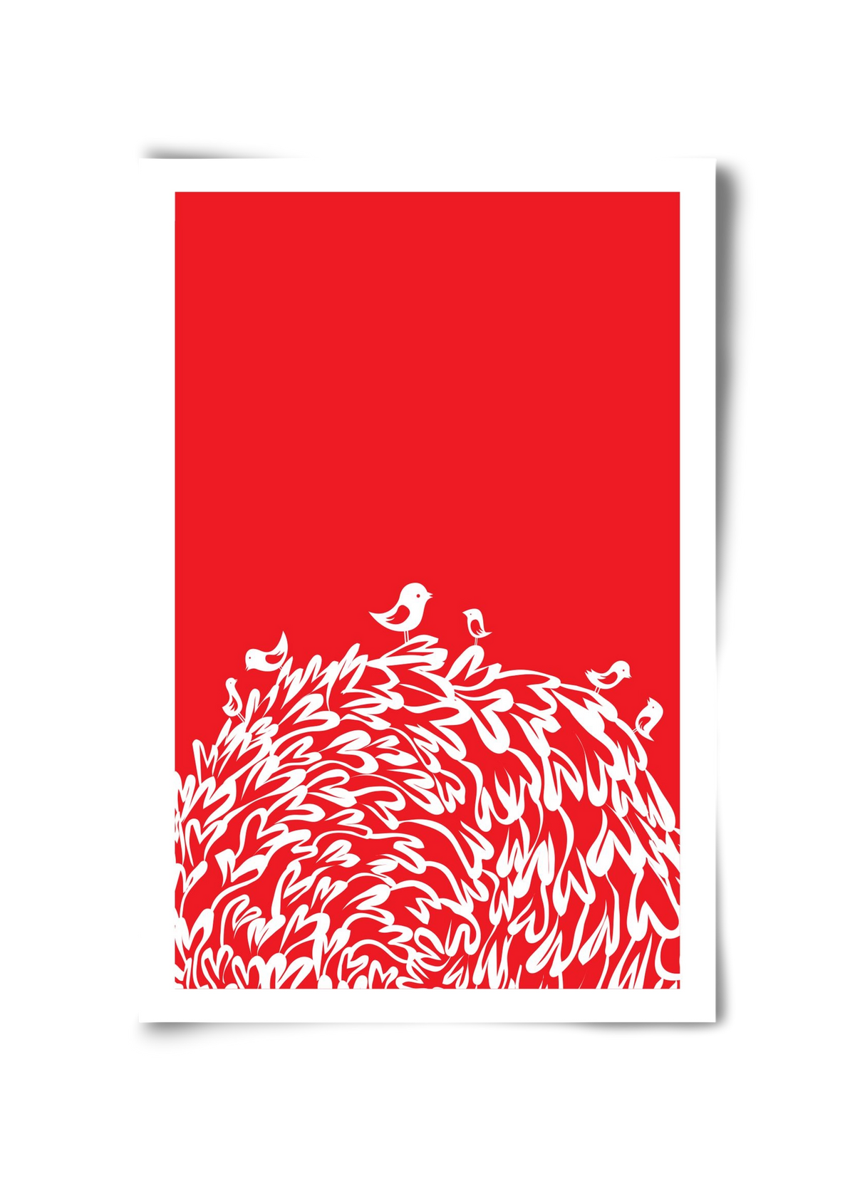 Red bird, 30x45 cm, Keret nélkül