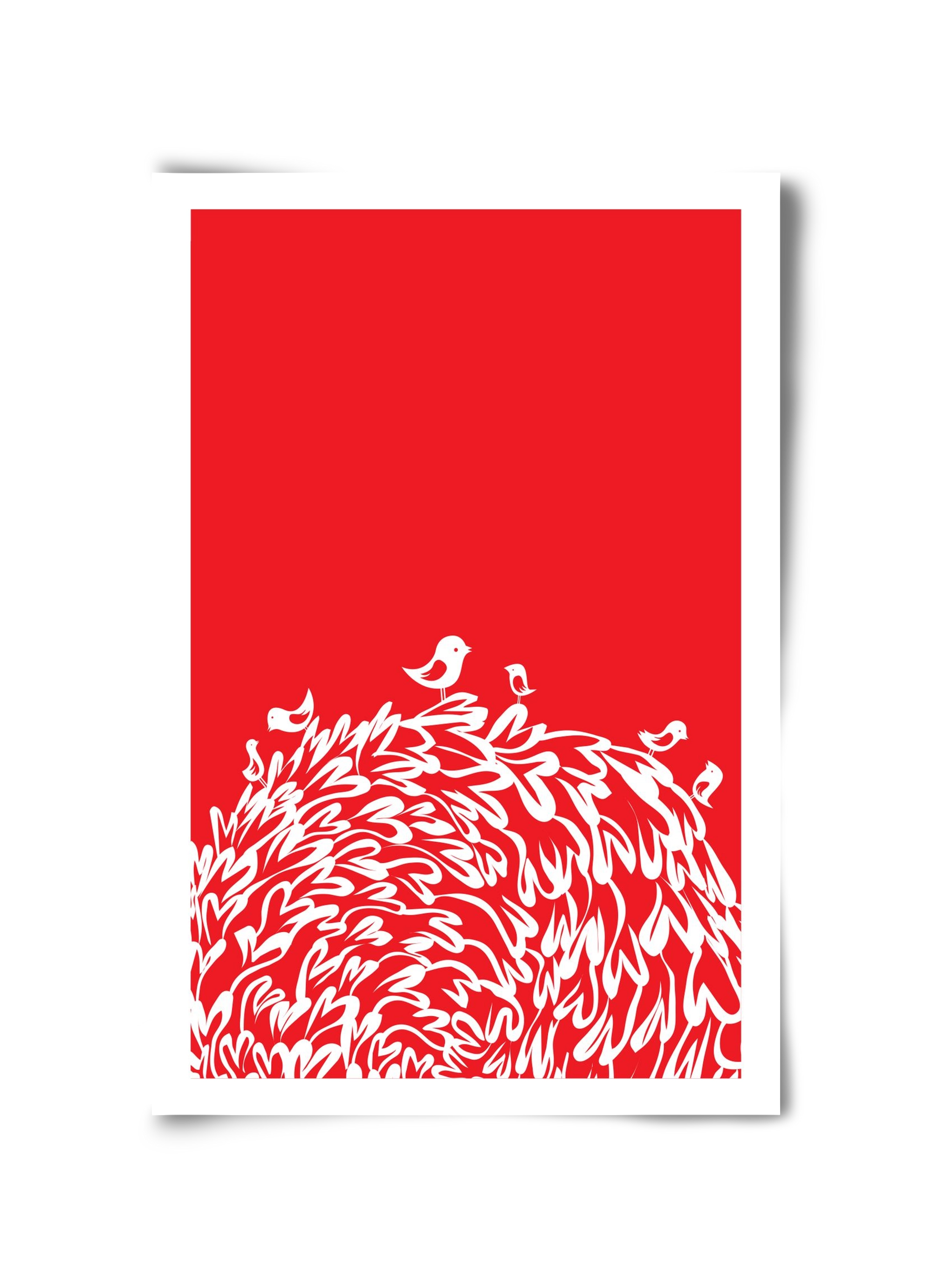 Red bird, 30x45 cm, Keret nélkül