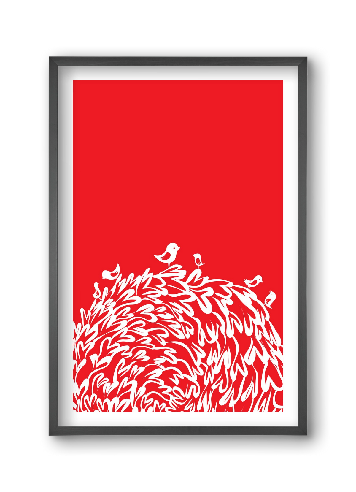 Red bird, 30x45 cm (30x45 cm), Fekete keret