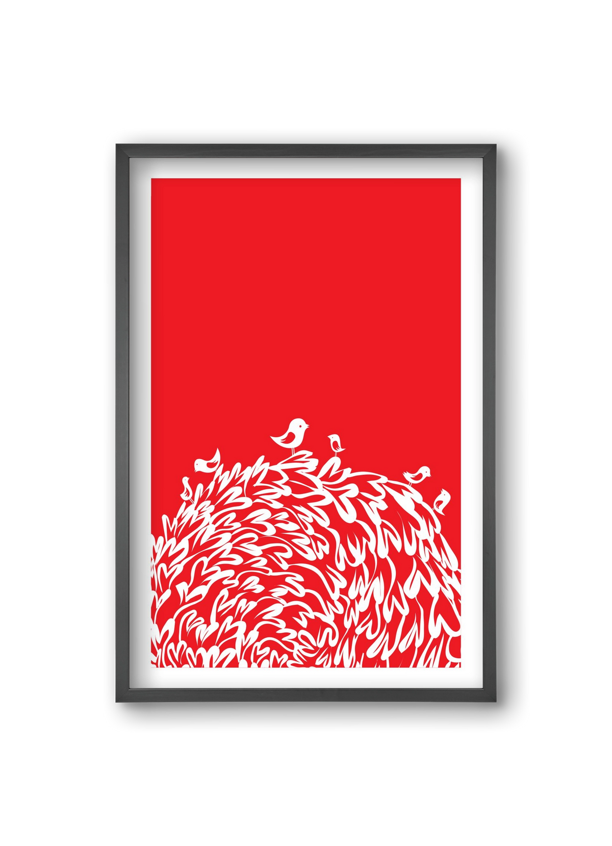 Red bird, 20x30 cm (20x30 cm), Fekete keret