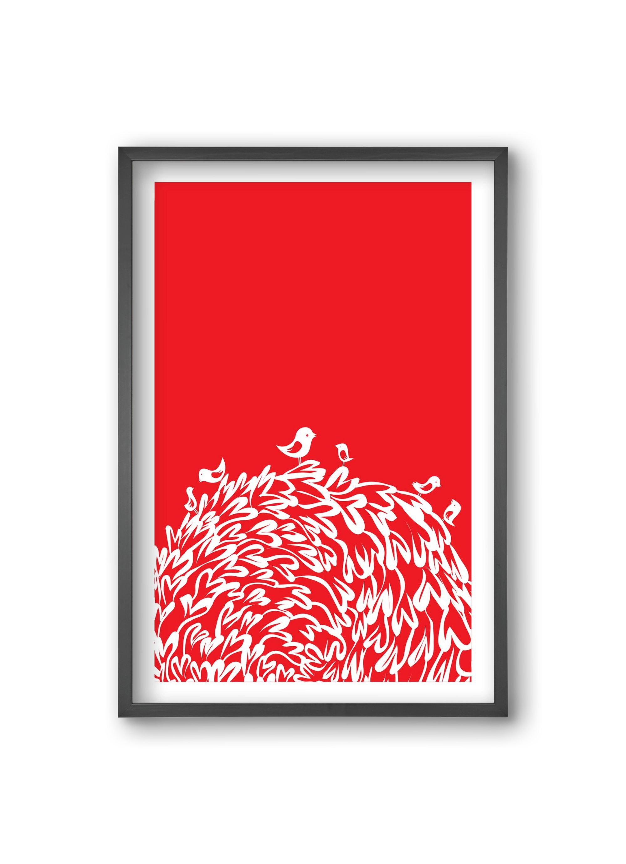 Red bird, 20x30 cm (20x30 cm), Fekete keret