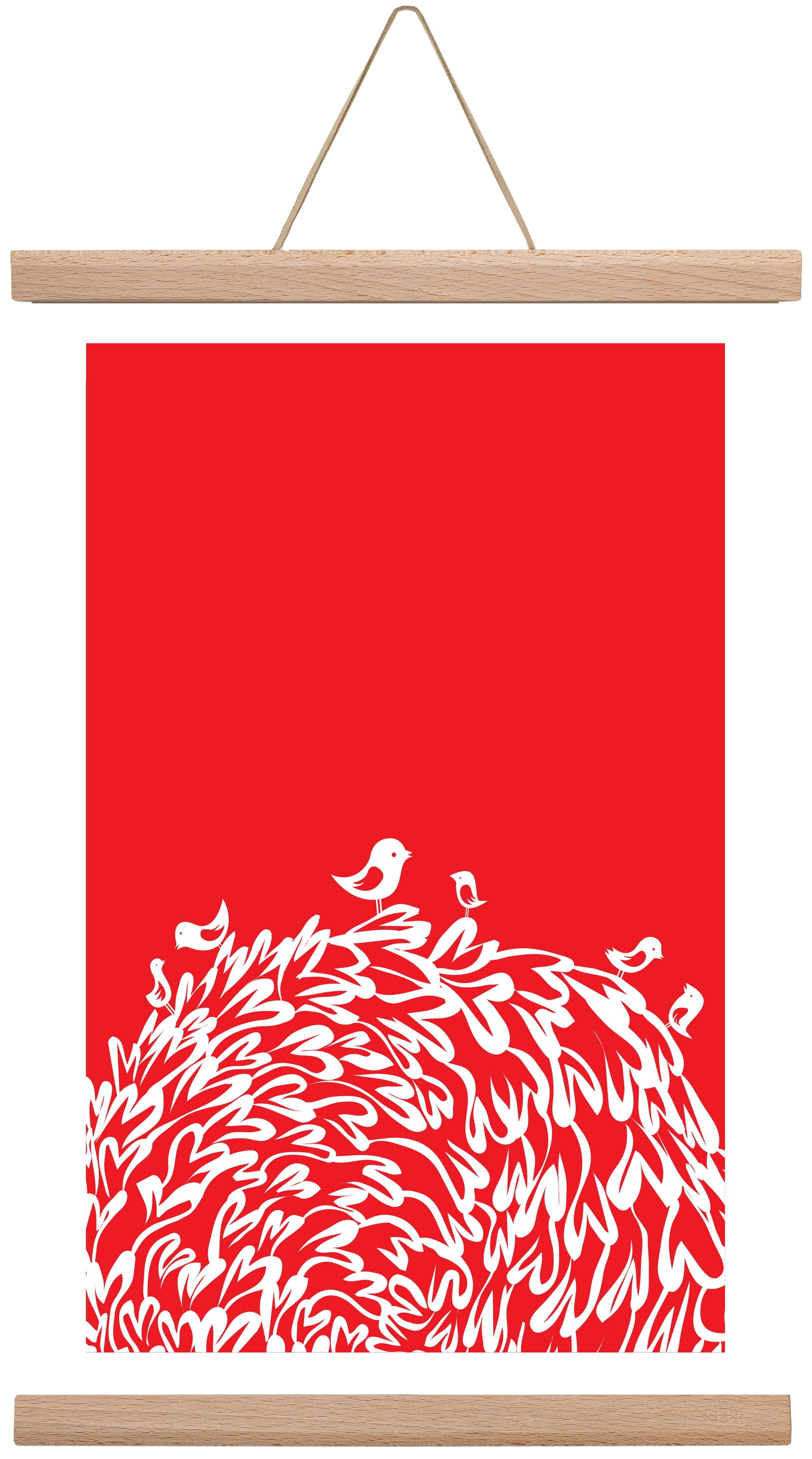 Red bird, 30x45 cm (30x45 cm), Tölgy akasztó