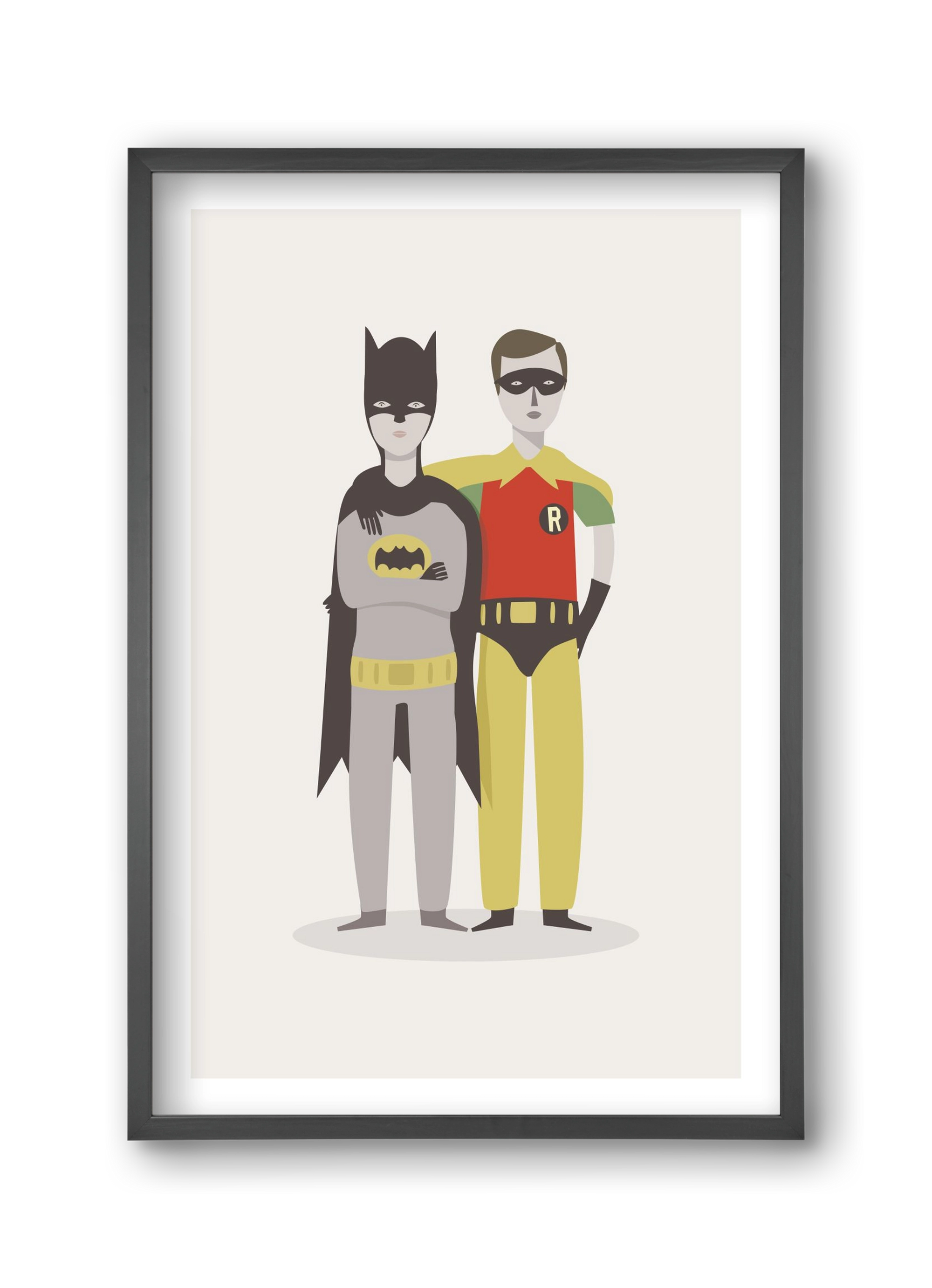 Superheroes, 30x45 cm (30x45 cm), Fekete keret