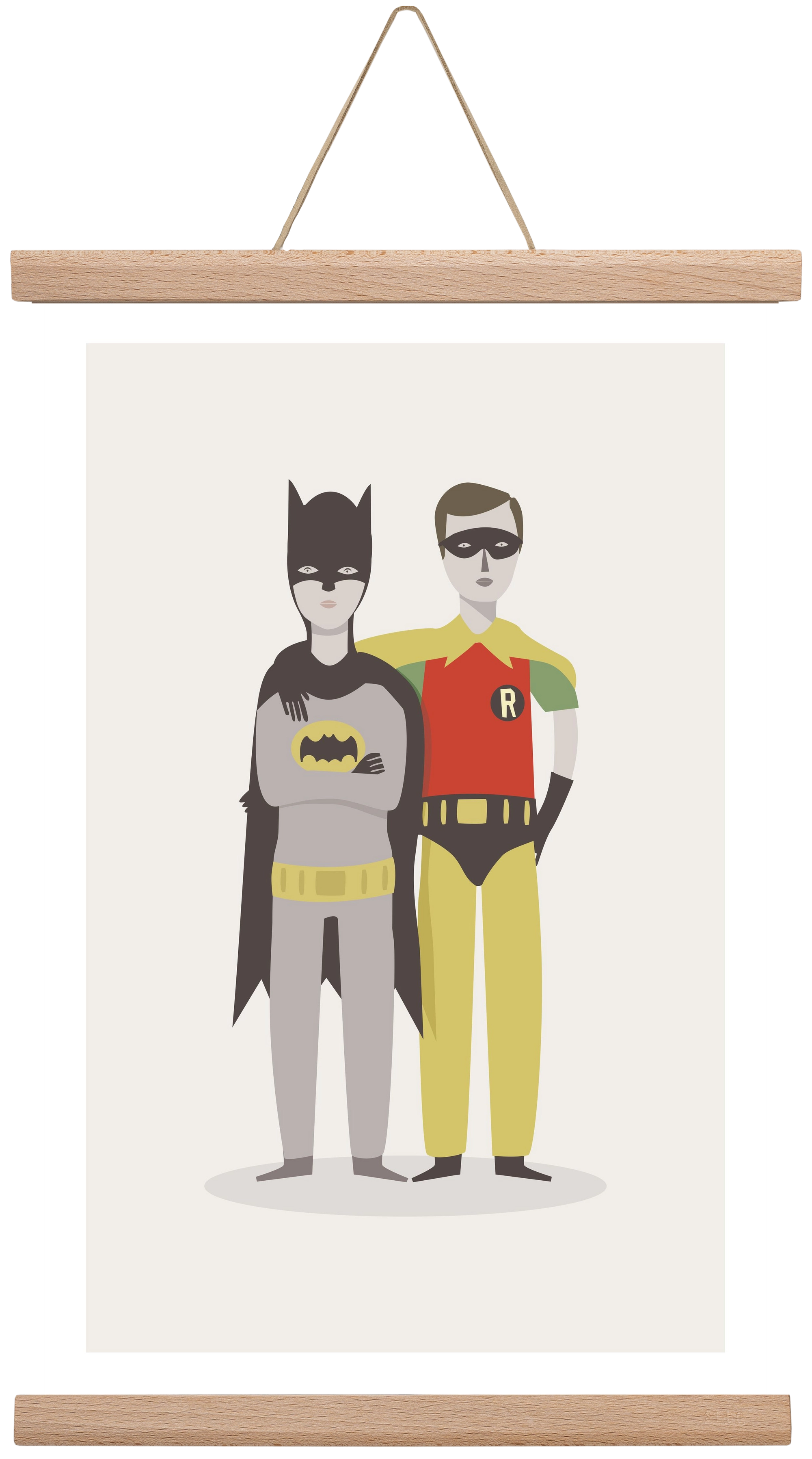 Superheroes, 30x45 cm (30x45 cm), Tölgy akasztó