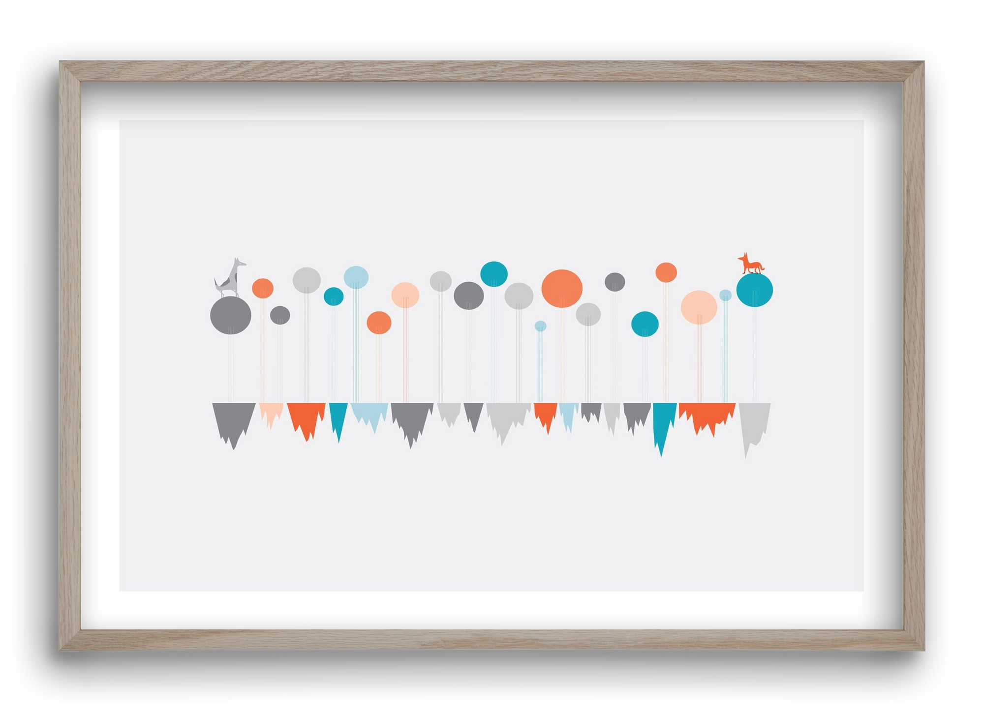 The Meeting, 60x40 cm (60x40 cm), Tölgy keret