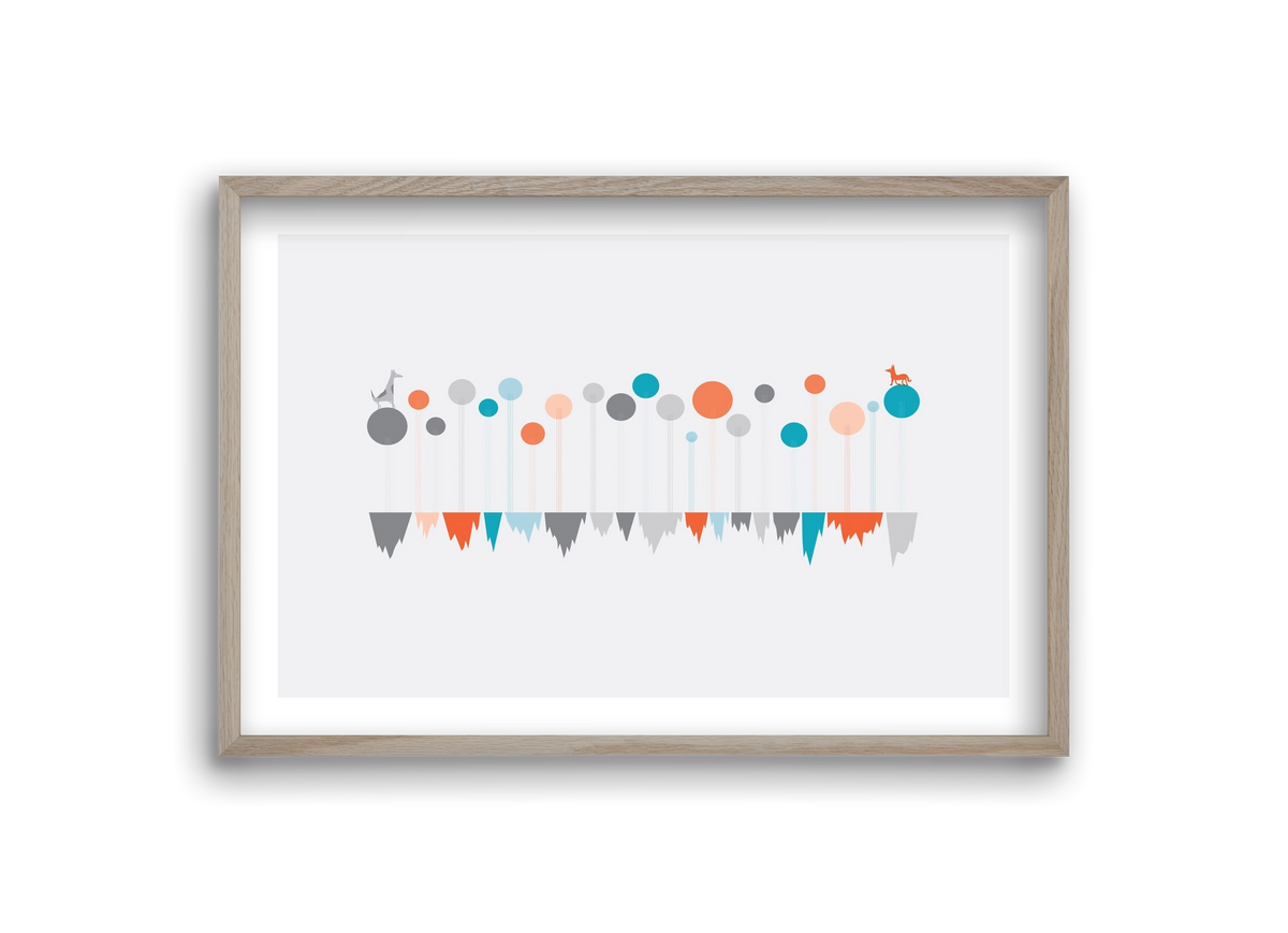 The Meeting, 30x20 cm (30x20 cm), Tölgy keret