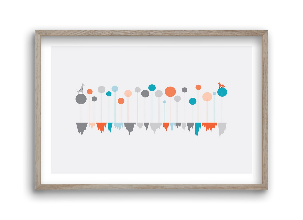 The Meeting, 45x30 cm (45x30 cm), Tölgy keret