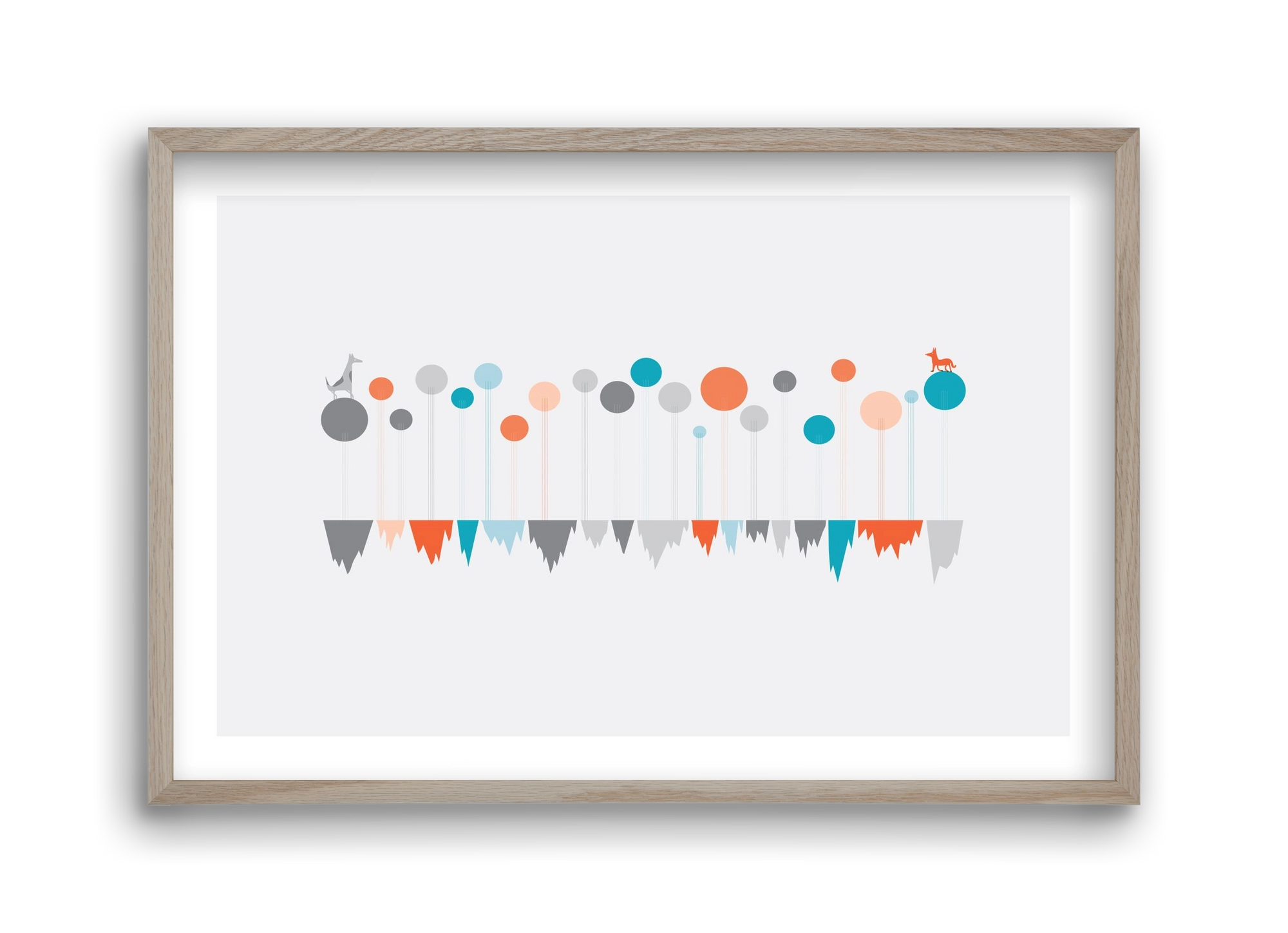 The Meeting, 45x30 cm (45x30 cm), Tölgy keret