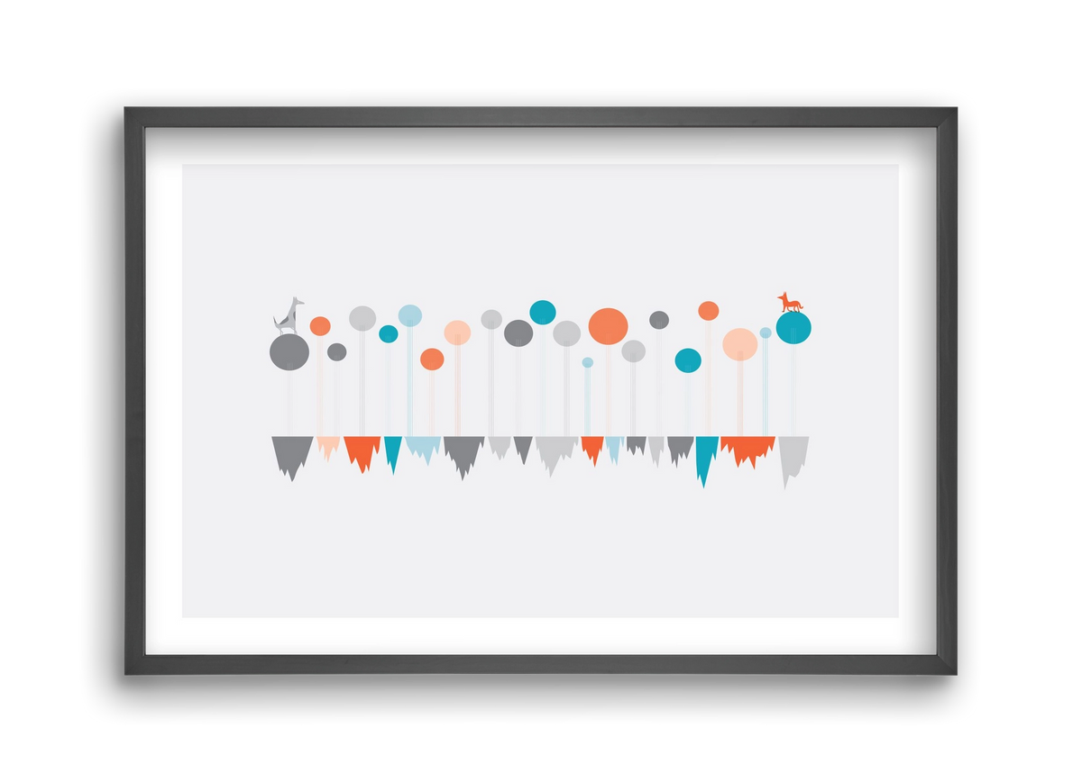 The Meeting, 45x30 cm (45x30 cm), Fekete keret