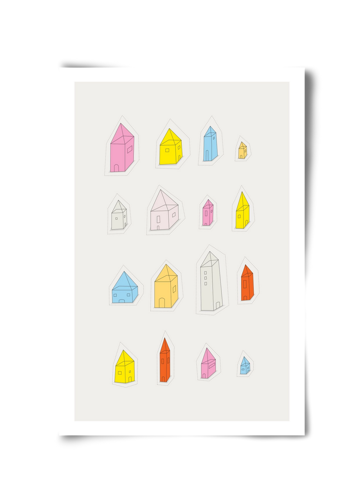 Transparent Houses, 30x45 cm, Keret nélkül