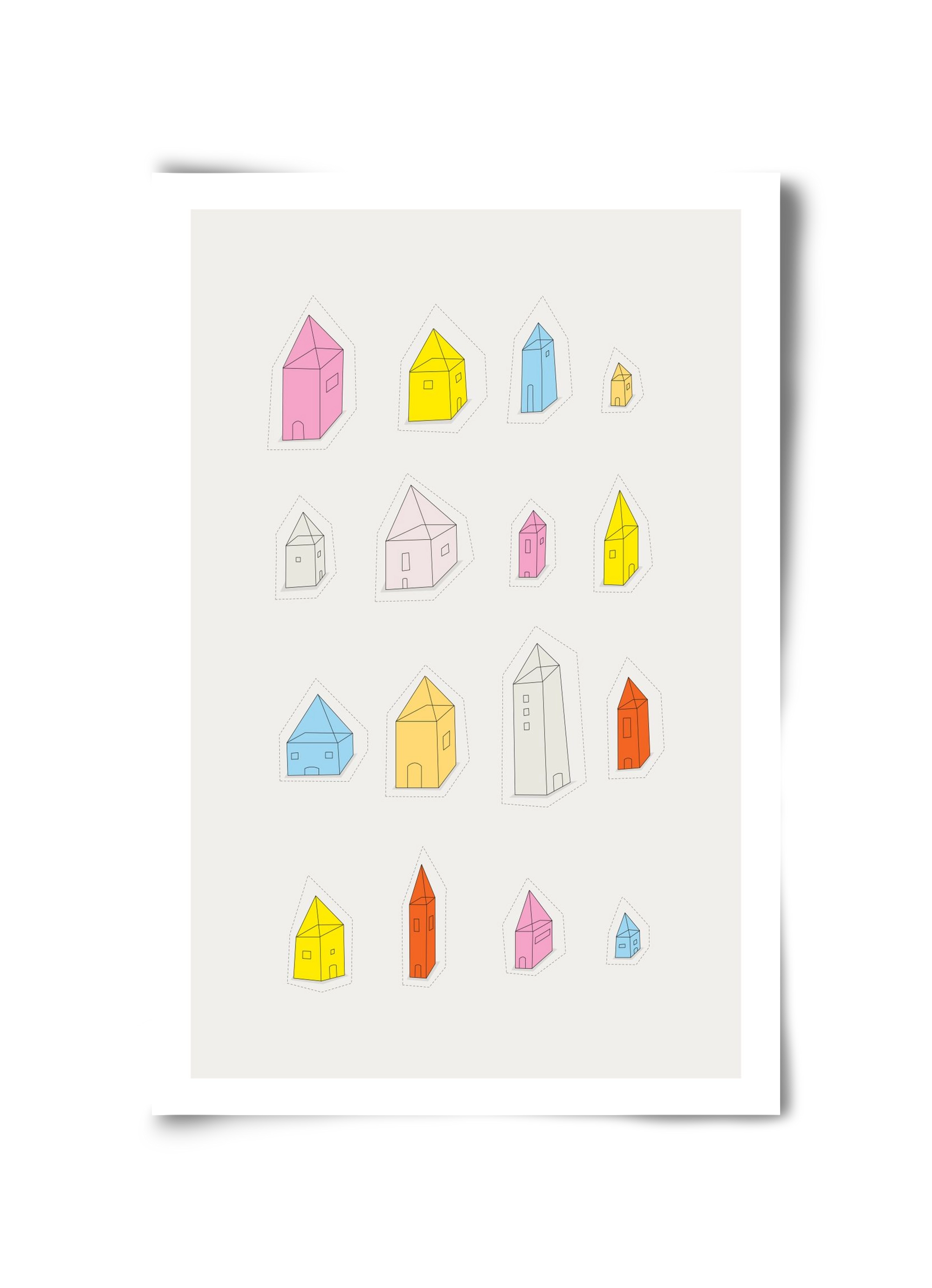 Transparent Houses, 30x45 cm, Keret nélkül