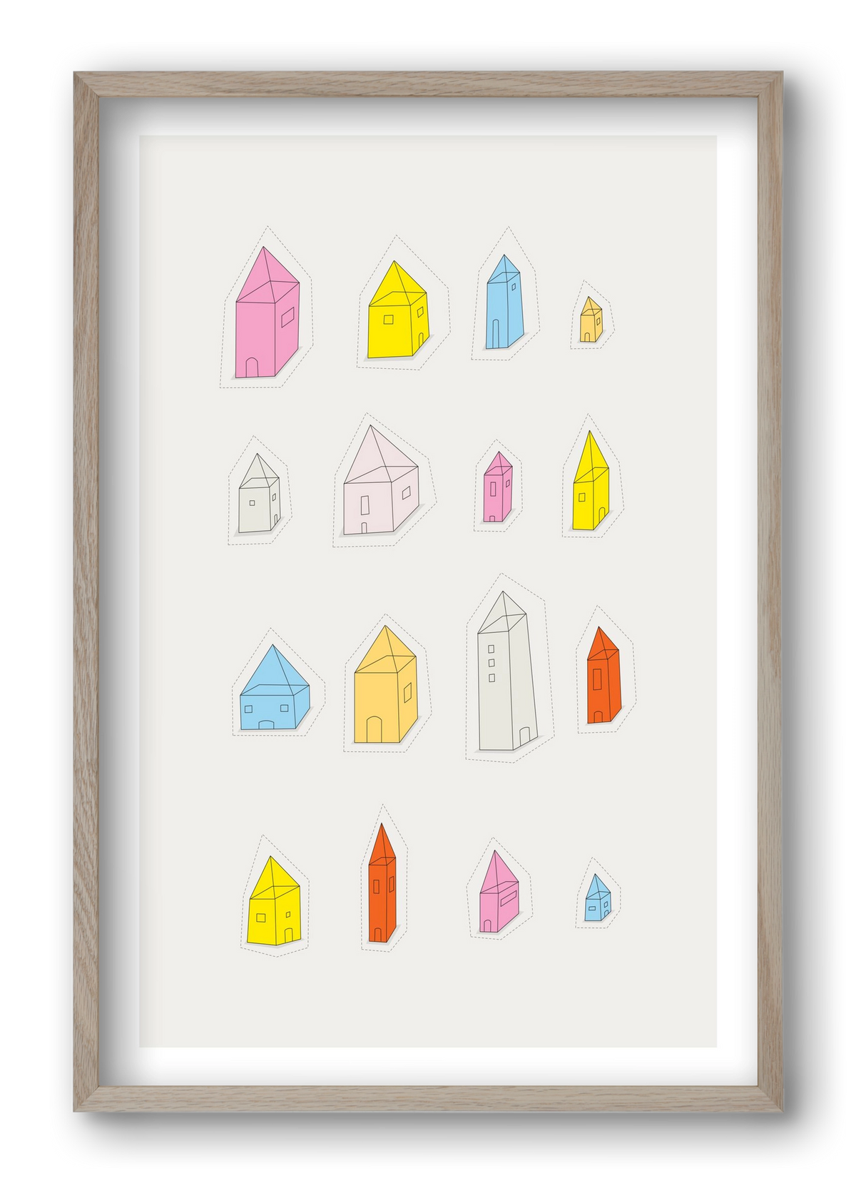 Transparent Houses, 40x60 cm (40x60 cm), Tölgy keret