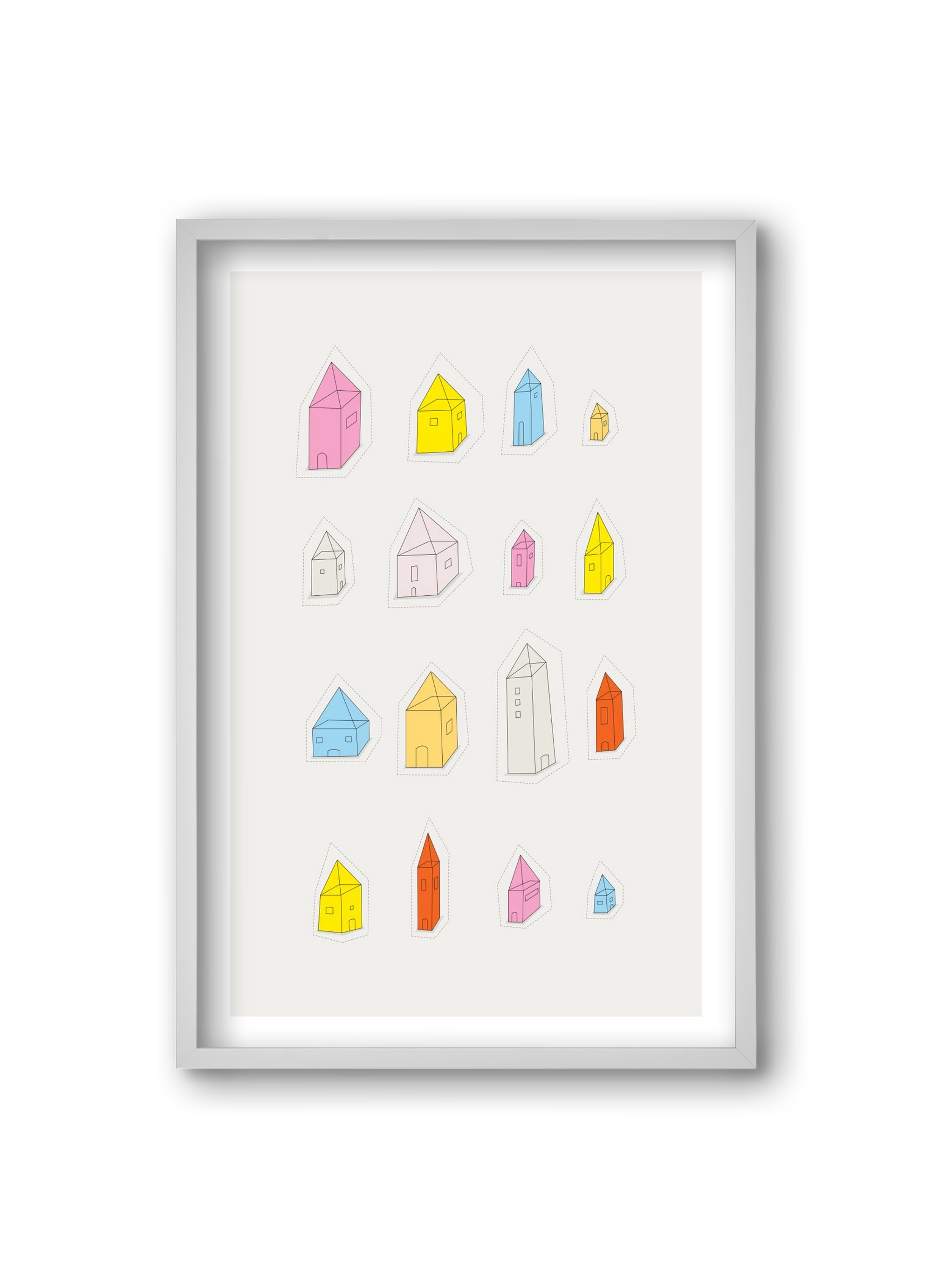 Transparent Houses, 20x30 cm (20x30 cm), Fehér keret