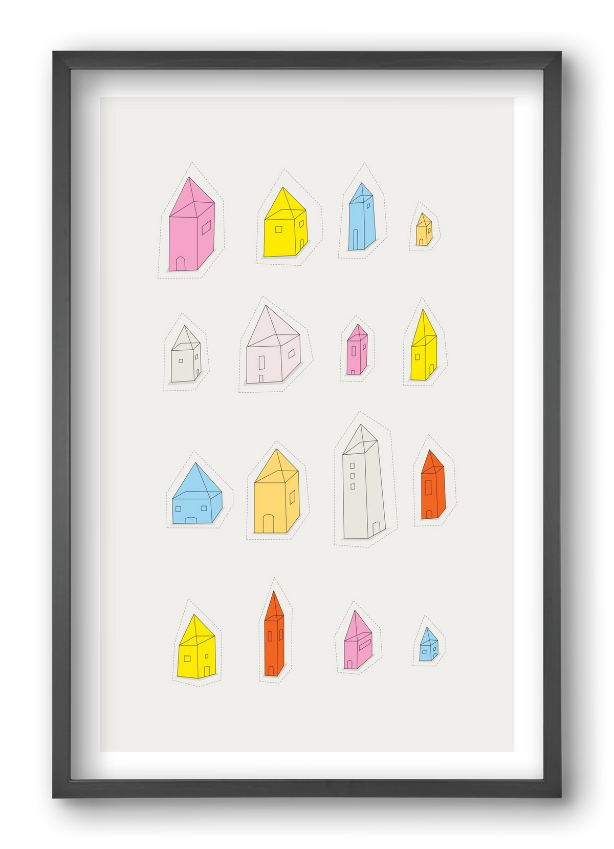 Transparent Houses, 40x60 cm (40x60 cm), Fekete keret