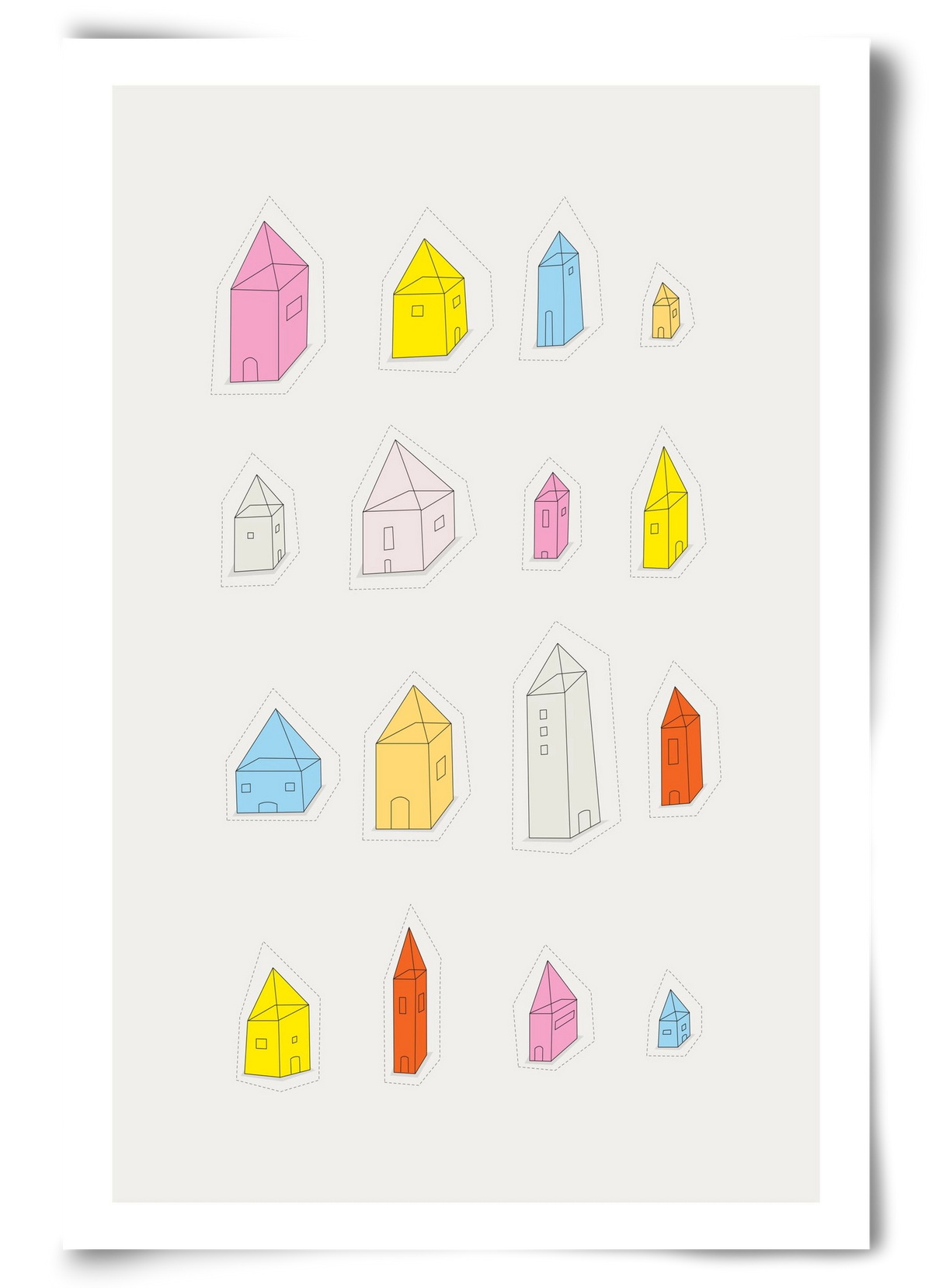 Transparent Houses, 60x90 cm, Keret nélkül