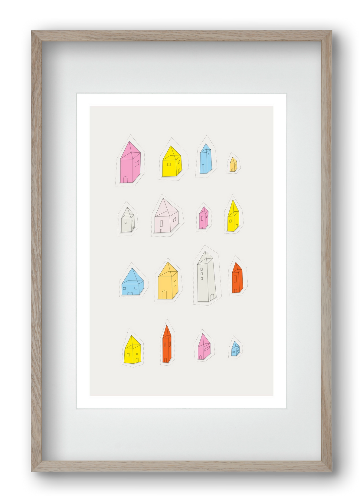 Transparent Houses, 40x60 cm (30x45 cm), Tölgy keret, paszpartuval