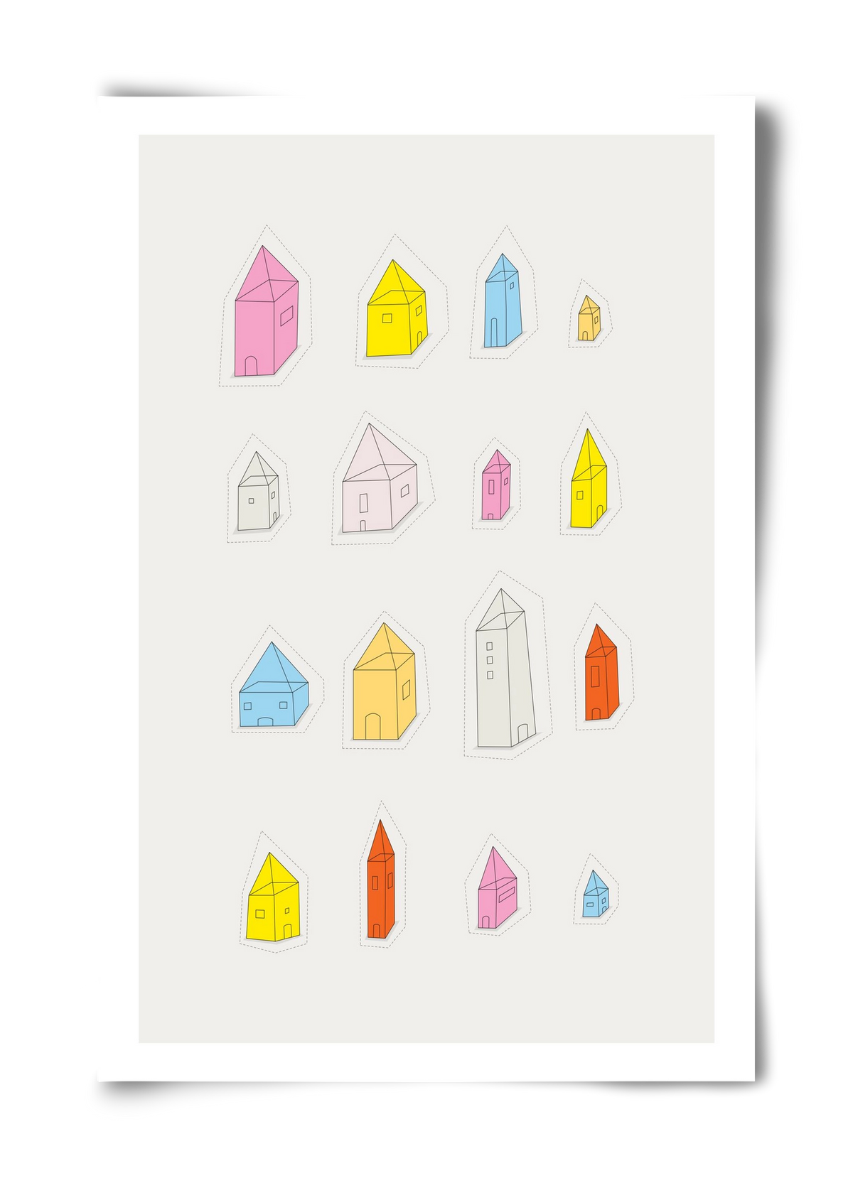 Transparent Houses, 40x60 cm, Keret nélkül