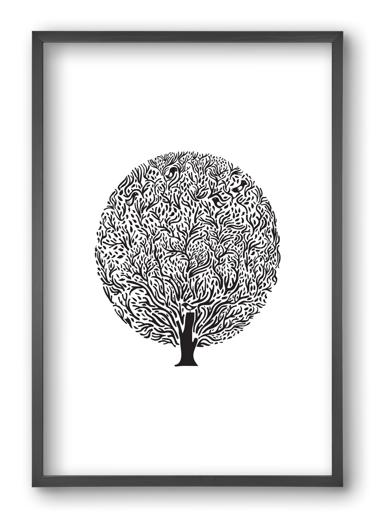 Tree, 40x60 cm (40x60 cm), Fekete keret