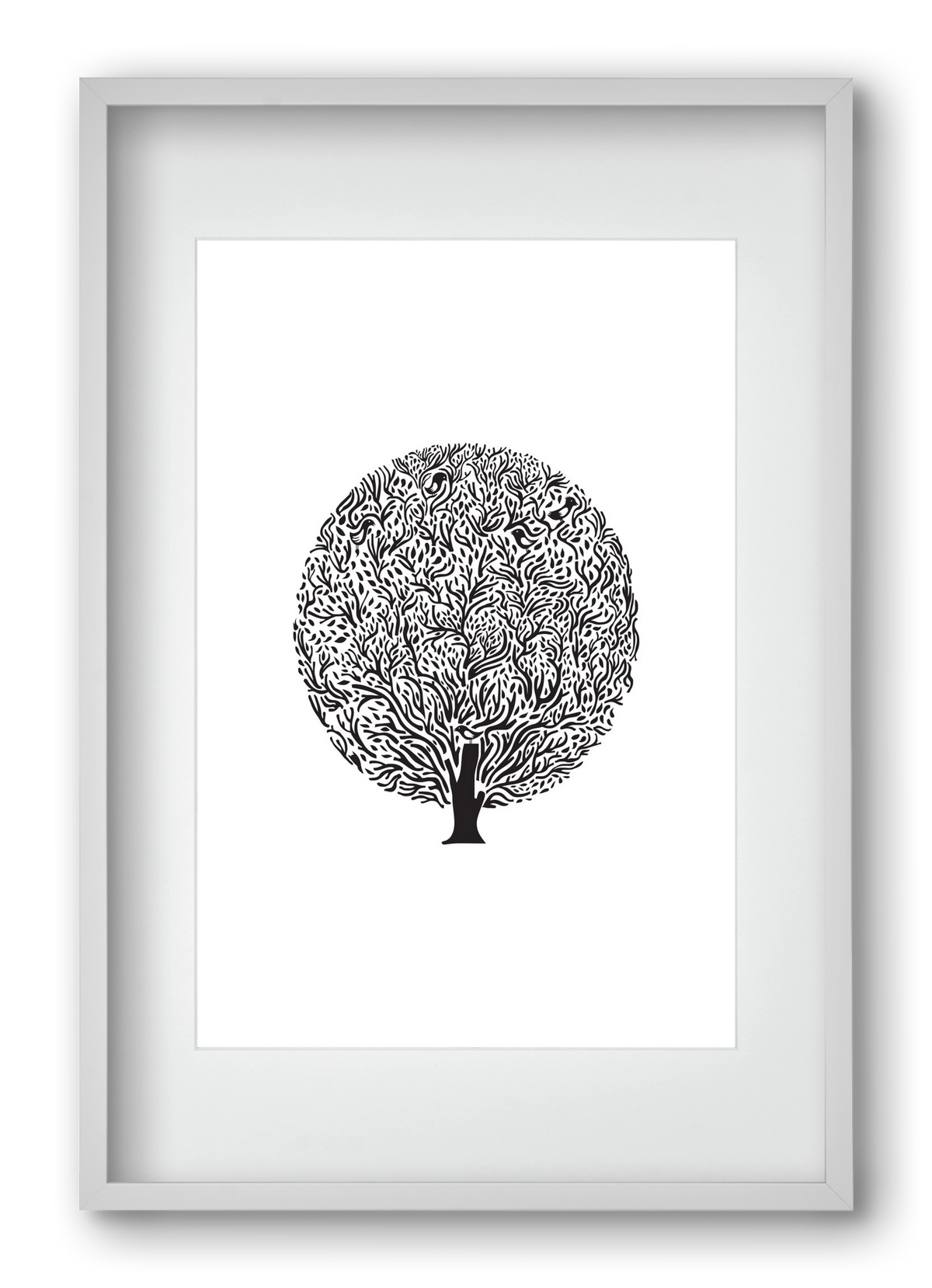 Tree, 40x60 cm (30x45 cm), Fehér keret, paszpartuval
