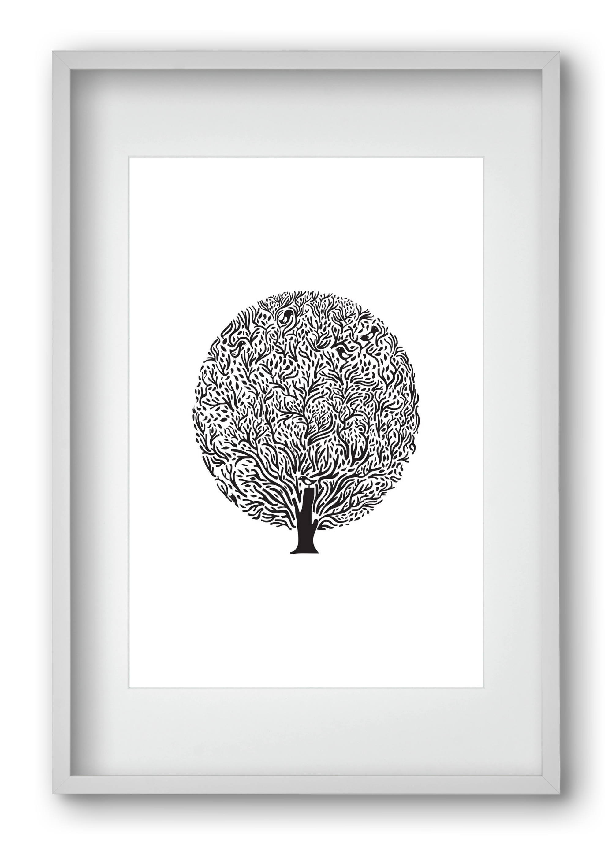 Tree, 40x60 cm (30x45 cm), Fehér keret, paszpartuval