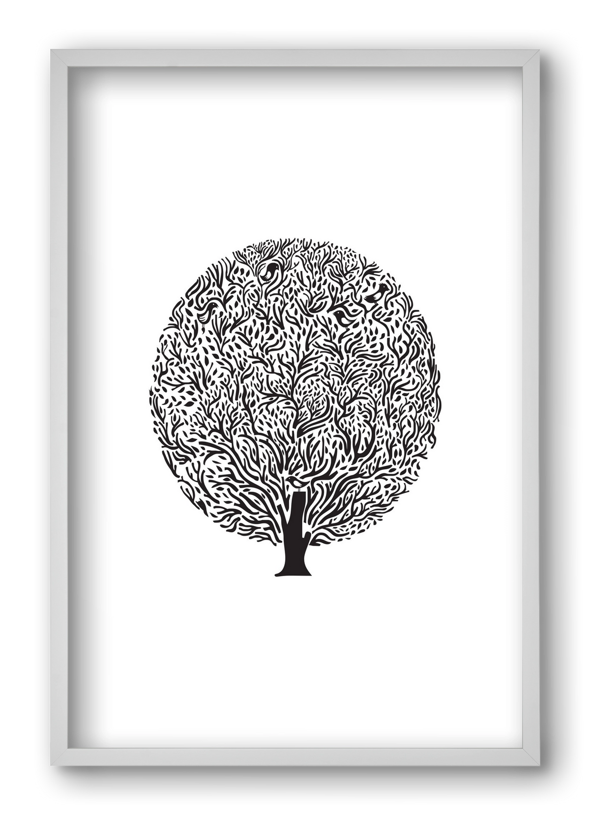 Tree, 40x60 cm (40x60 cm), Fehér keret