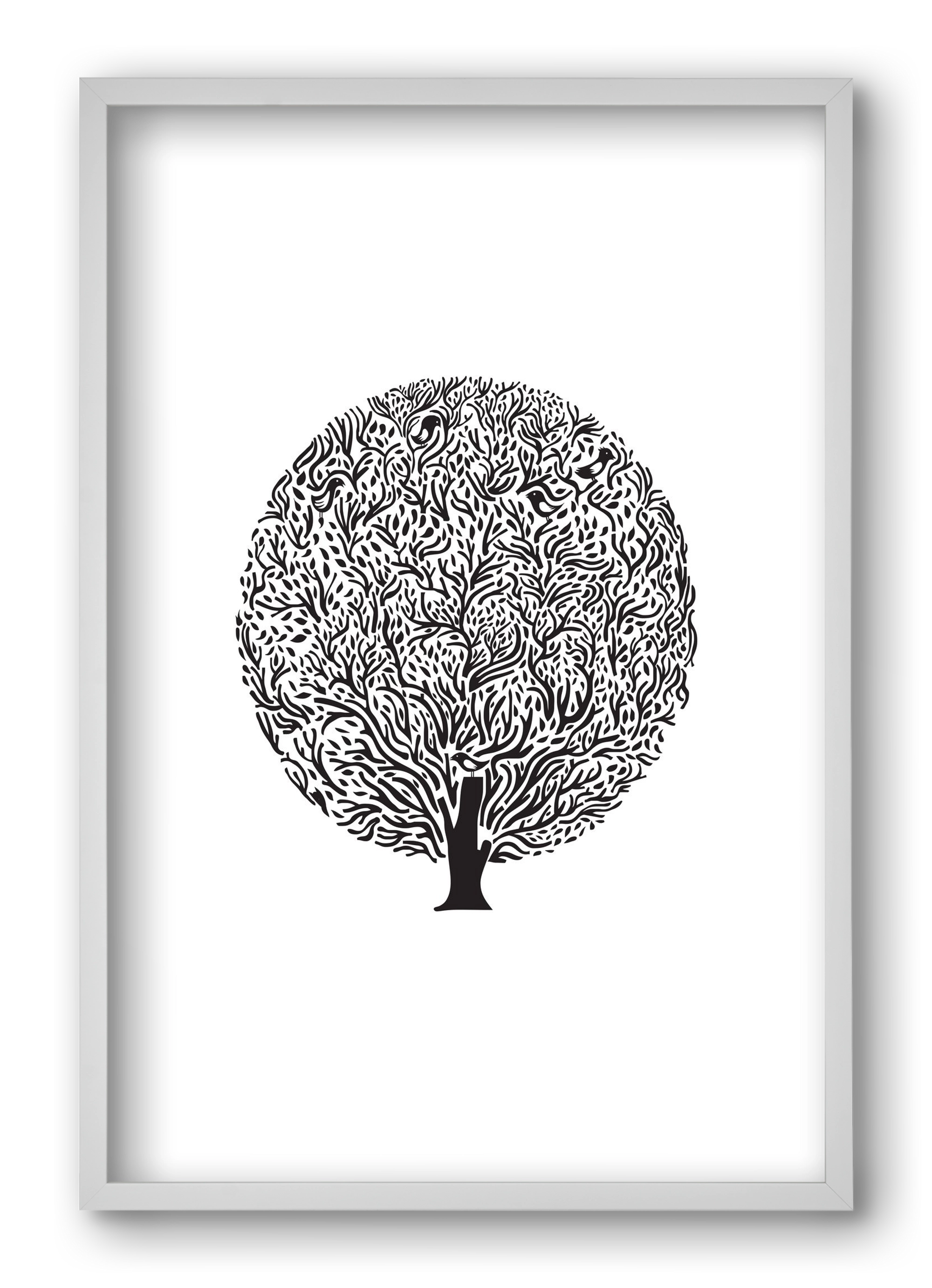 Tree, 40x60 cm (40x60 cm), Fehér keret