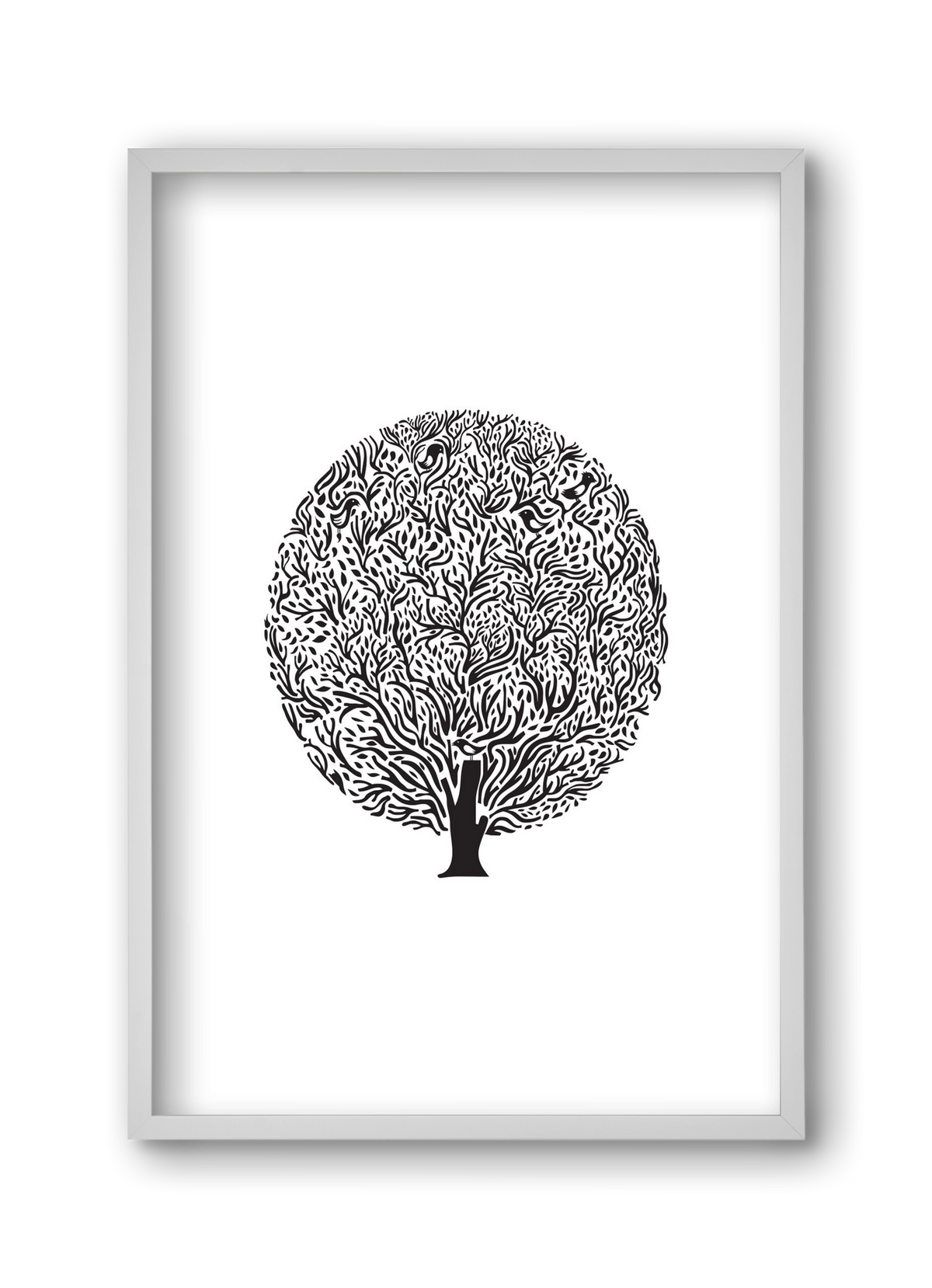 Tree, 30x45 cm (30x45 cm), Fehér keret
