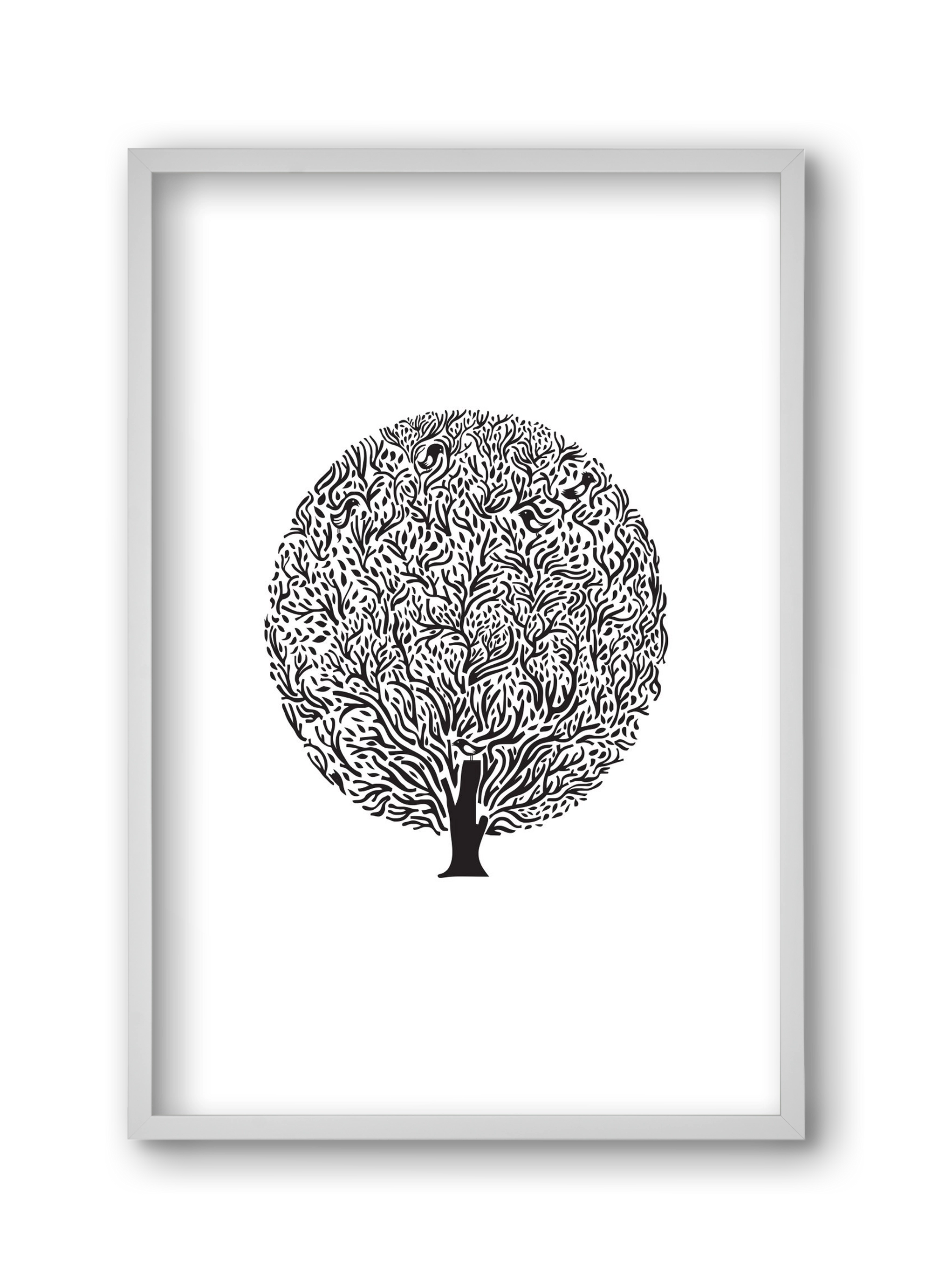 Tree, 30x45 cm (30x45 cm), Fehér keret