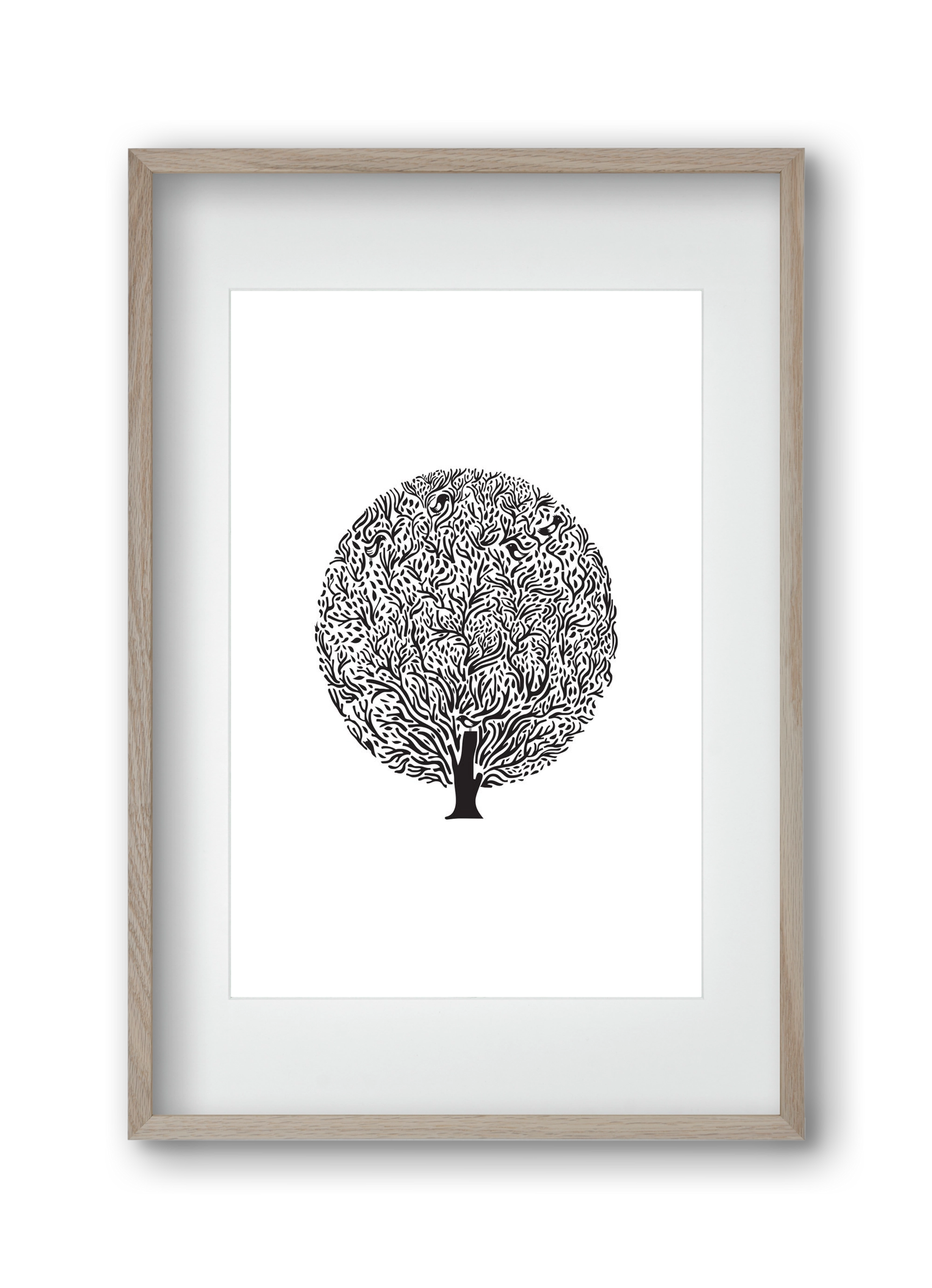 Tree, 30x45 cm (20x30 cm), Tölgy keret, paszpartuval