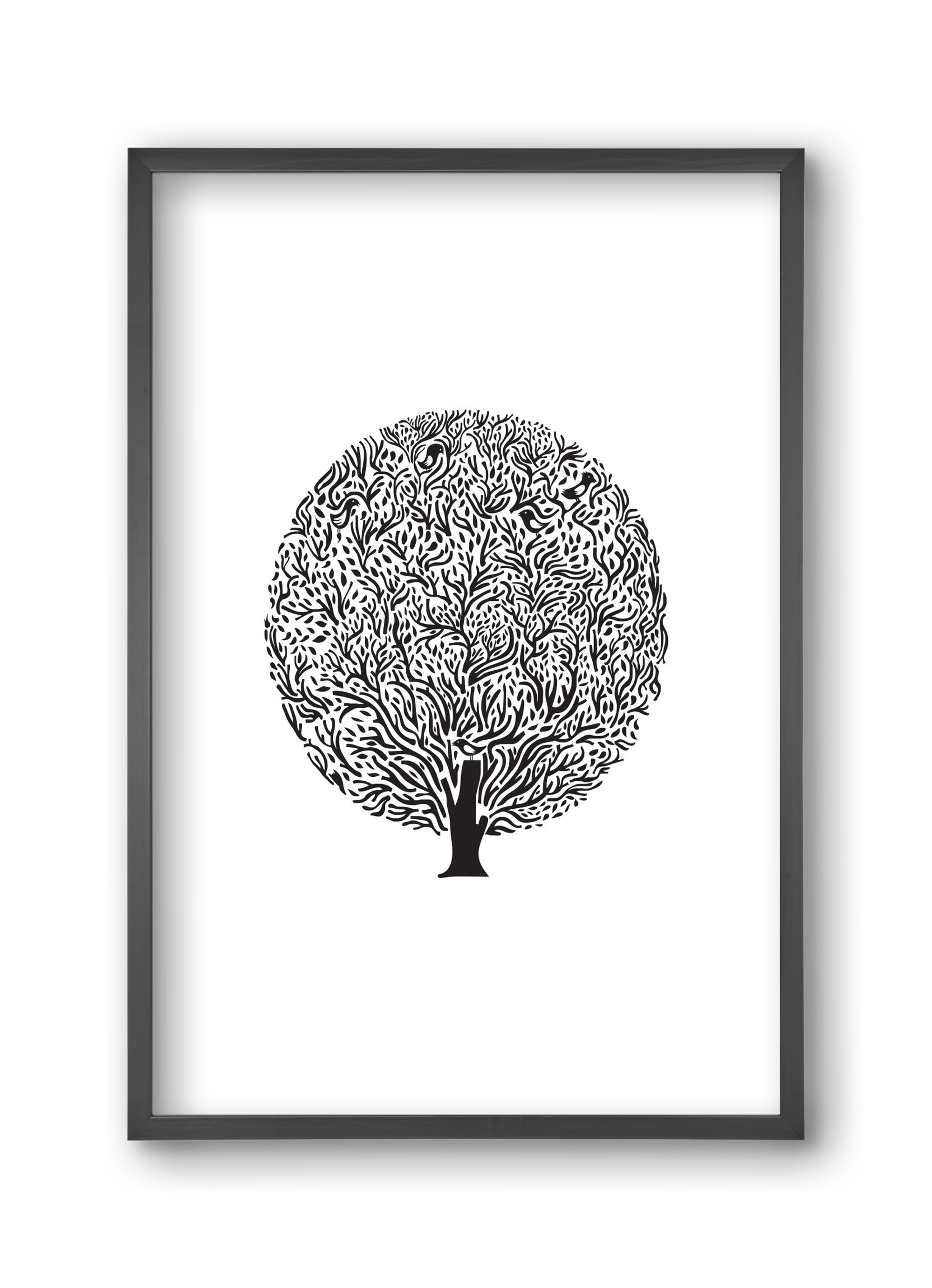 Tree, 30x45 cm (30x45 cm), Fekete keret