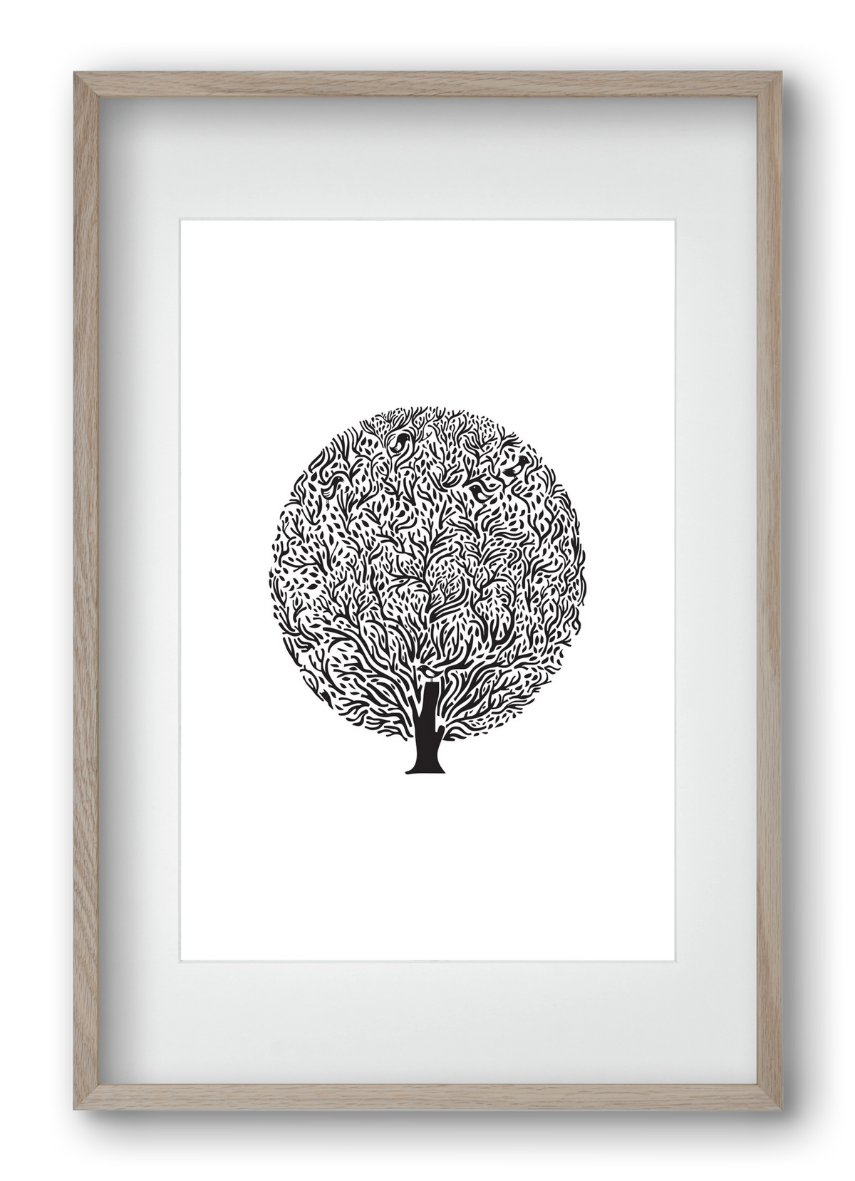 Tree, 40x60 cm (30x45 cm), Tölgy keret, paszpartuval