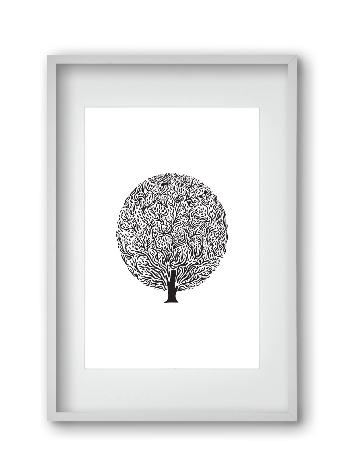 Tree, 30x45 cm (20x30 cm), Fehér keret, paszpartuval