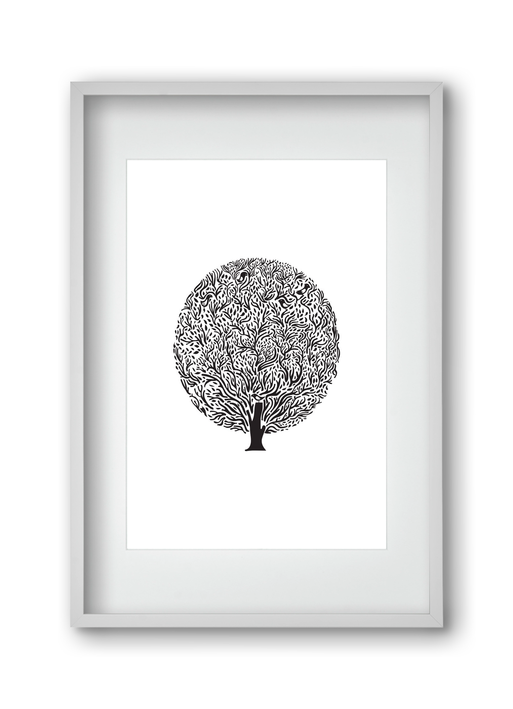 Tree, 30x45 cm (20x30 cm), Fehér keret, paszpartuval