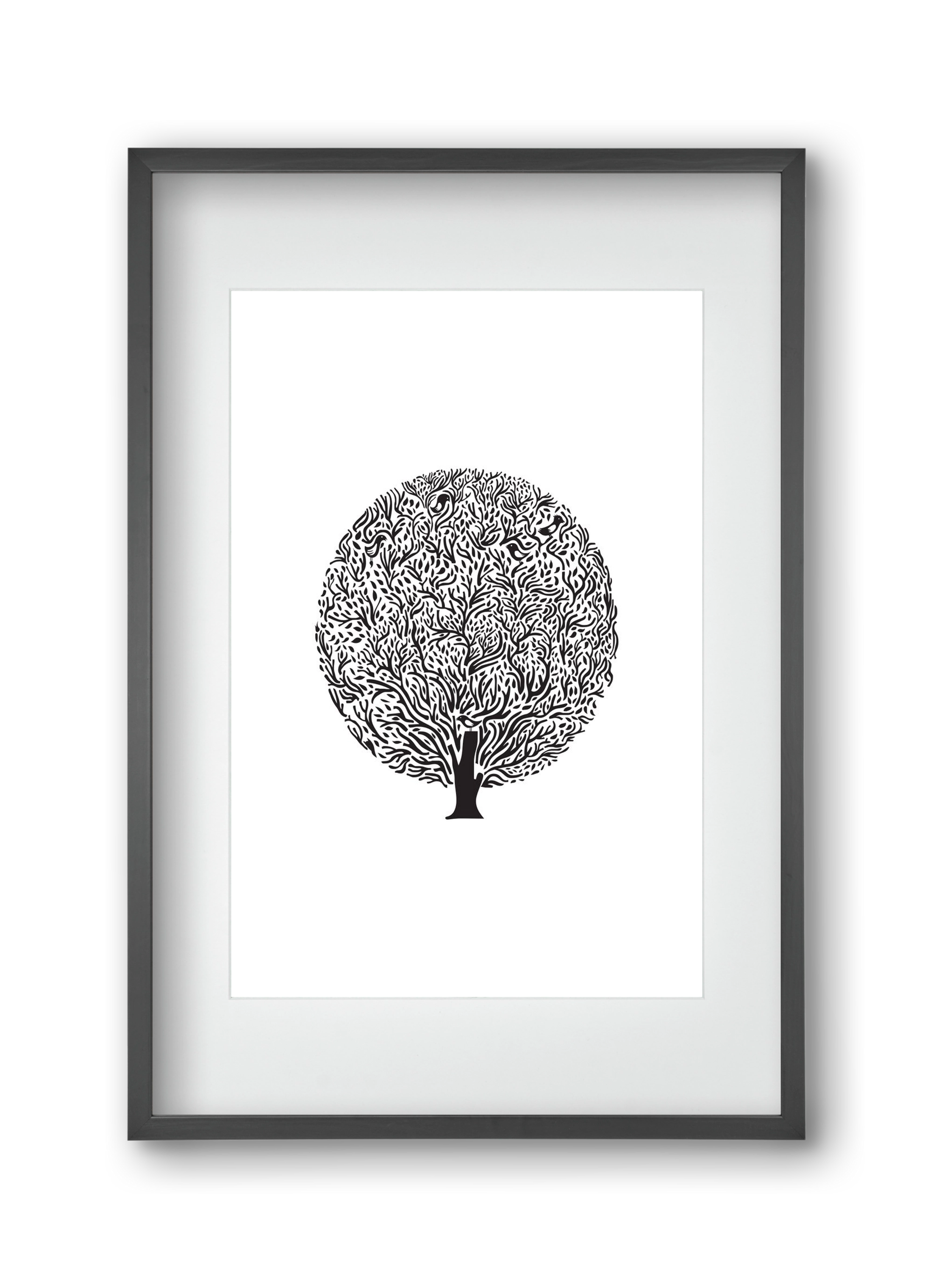 Tree, 30x45 cm (20x30 cm), Fekete keret, paszpartuval