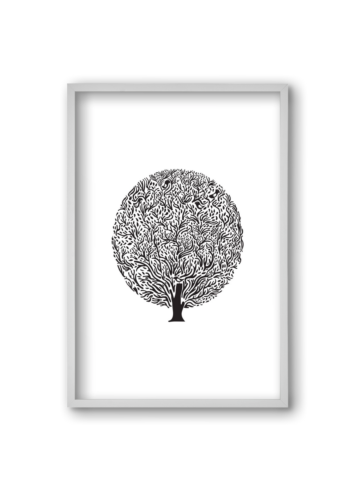 Tree, 20x30 cm (20x30 cm), Fehér keret