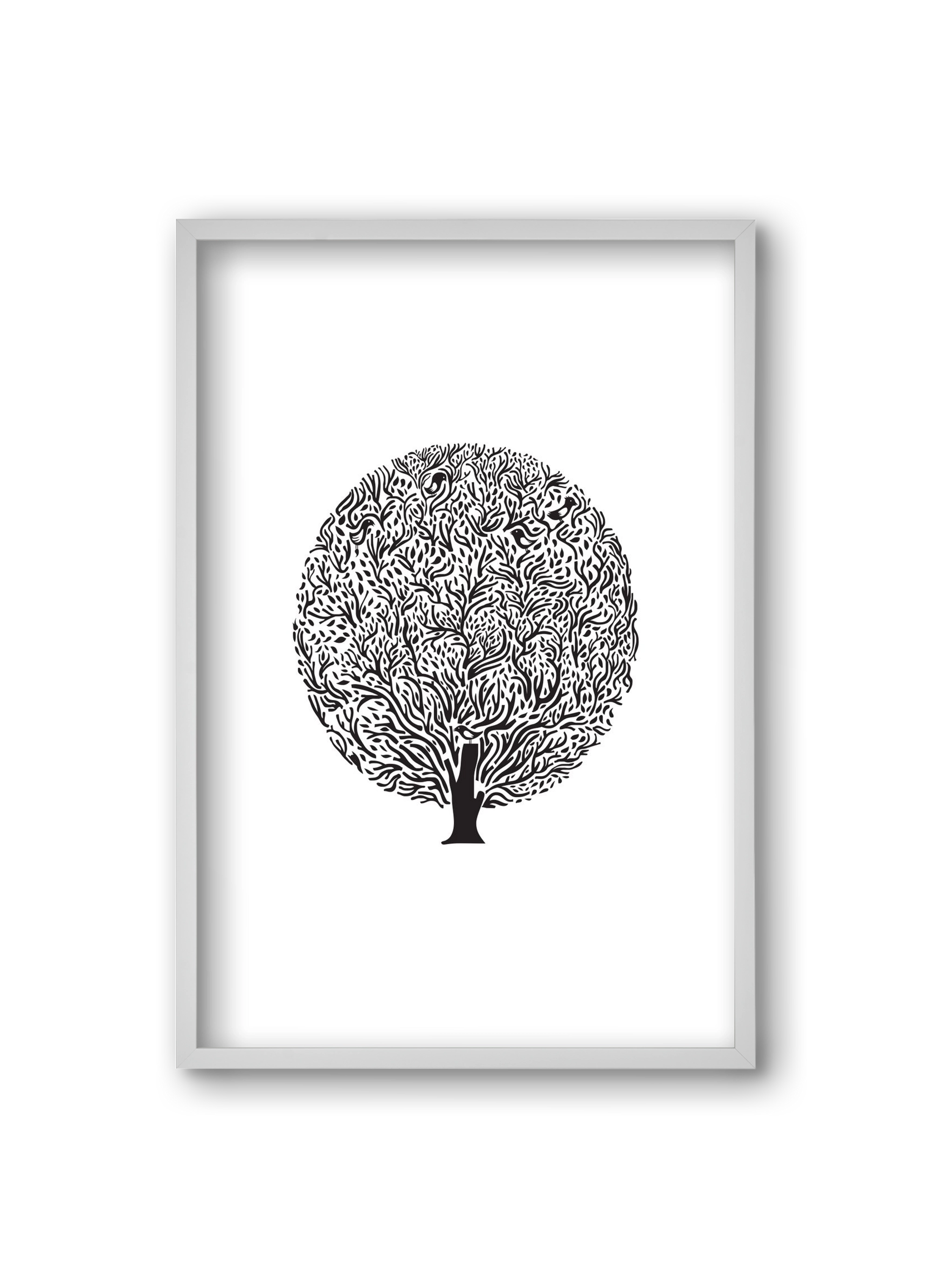 Tree, 20x30 cm (20x30 cm), Fehér keret