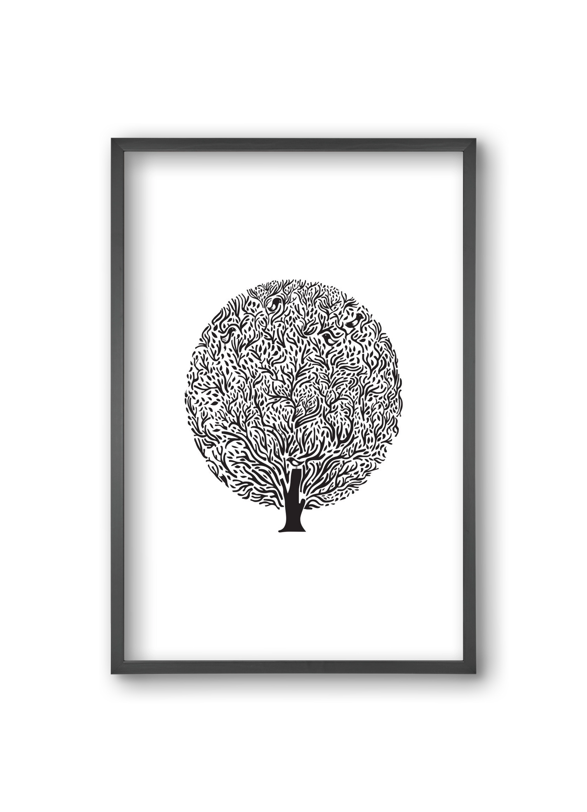 Tree, 20x30 cm (20x30 cm), Fekete keret