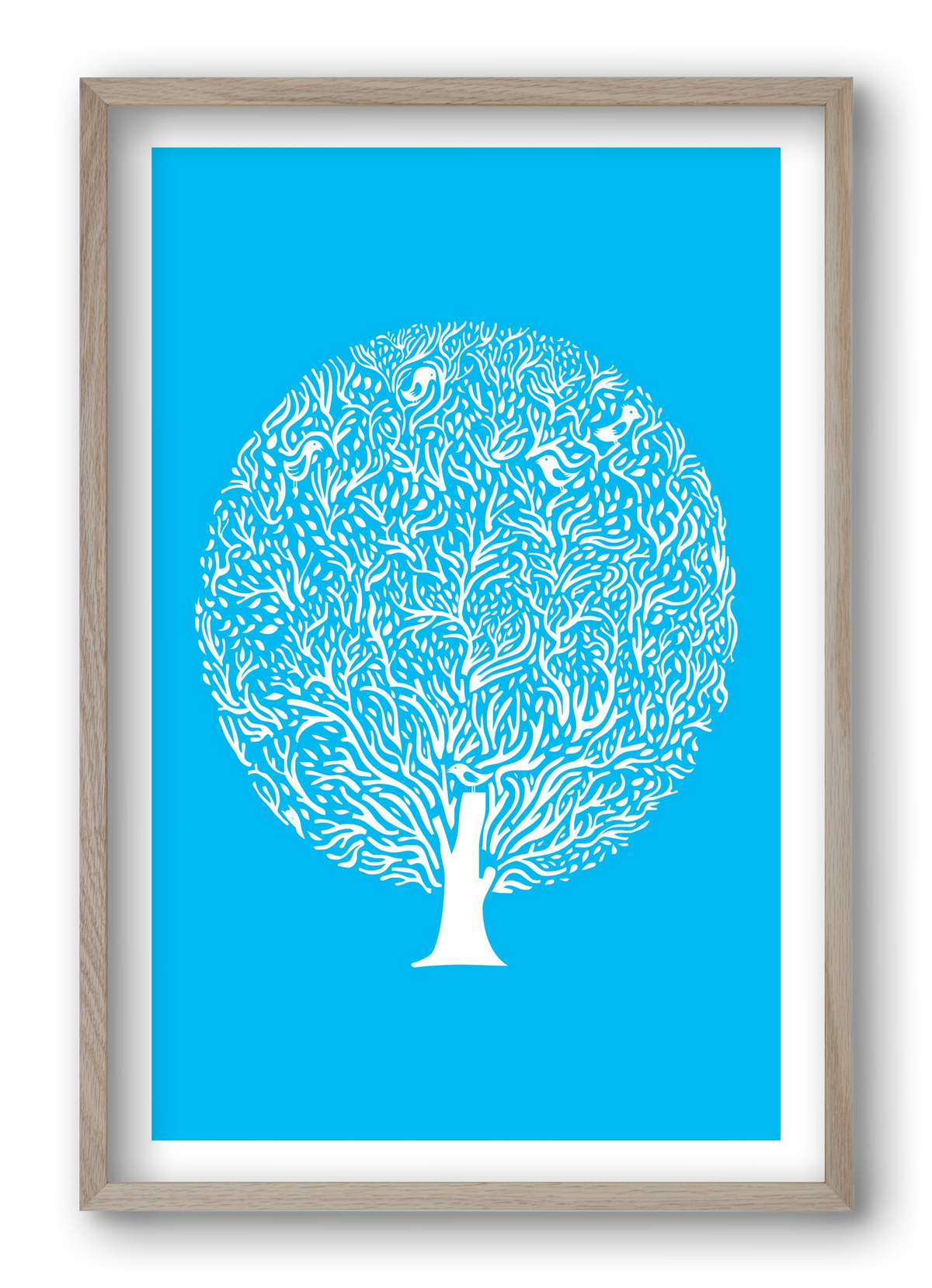 Blue Tree, 40x60 cm (40x60 cm), Tölgy keret