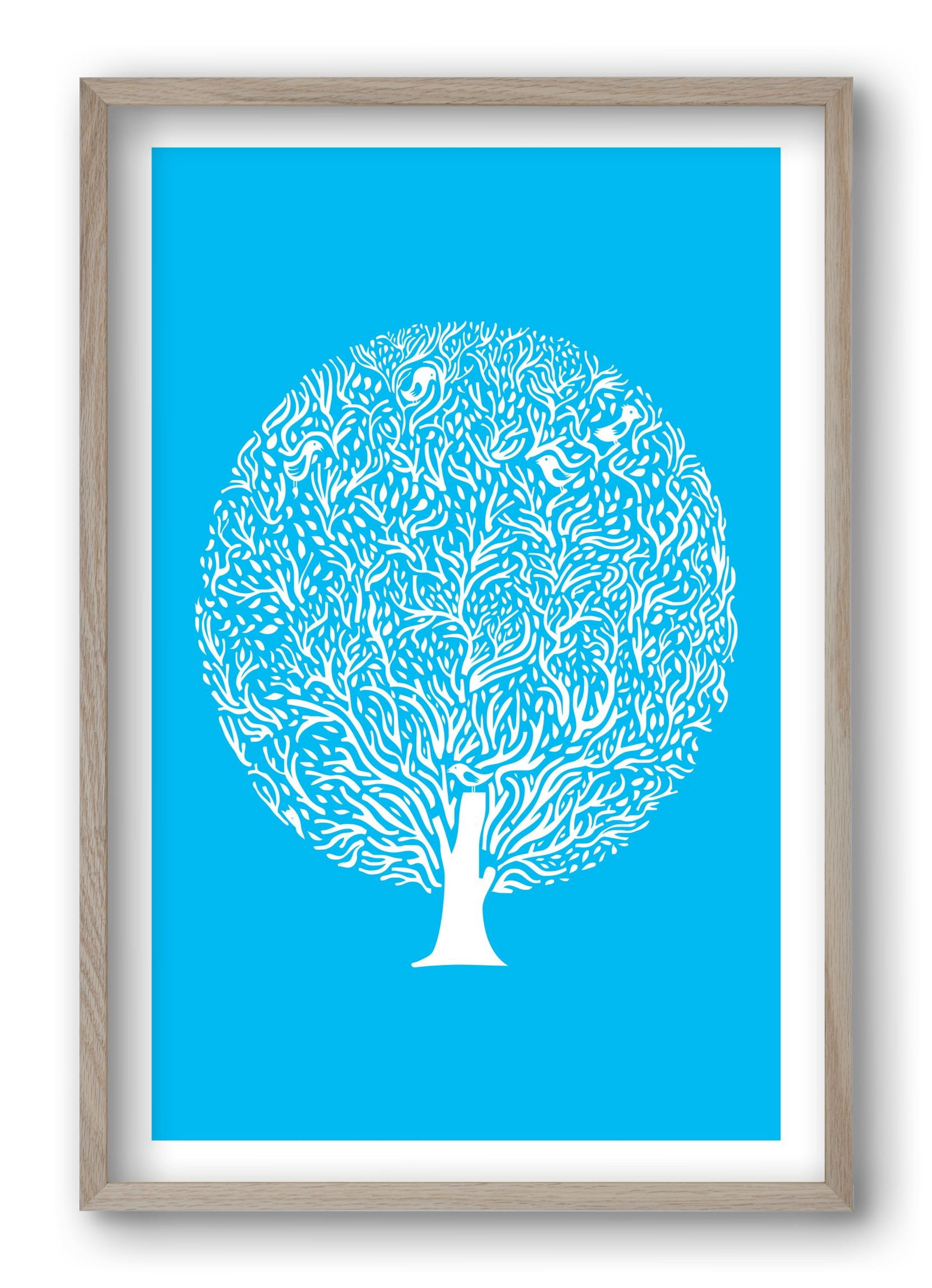 Blue Tree, 40x60 cm (40x60 cm), Tölgy keret
