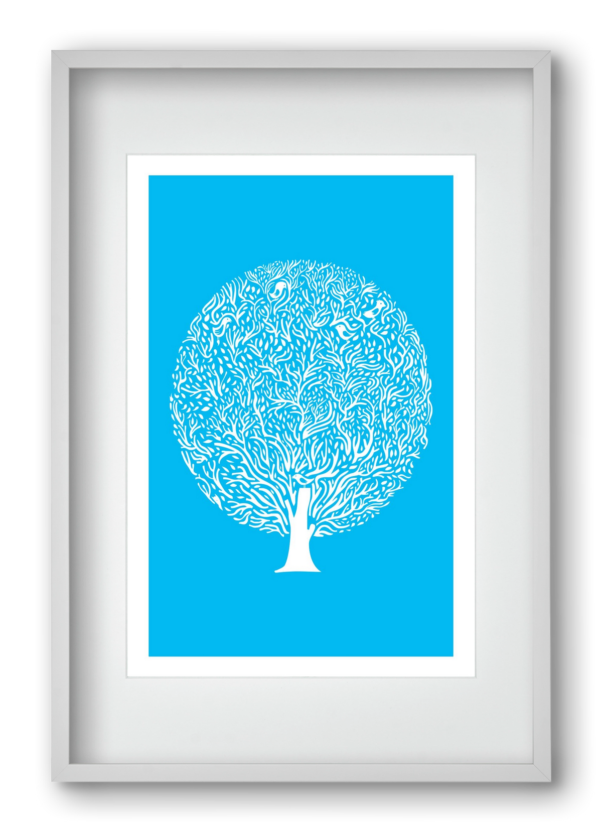 Blue Tree, 40x60 cm (30x45 cm), Fehér keret, paszpartuval