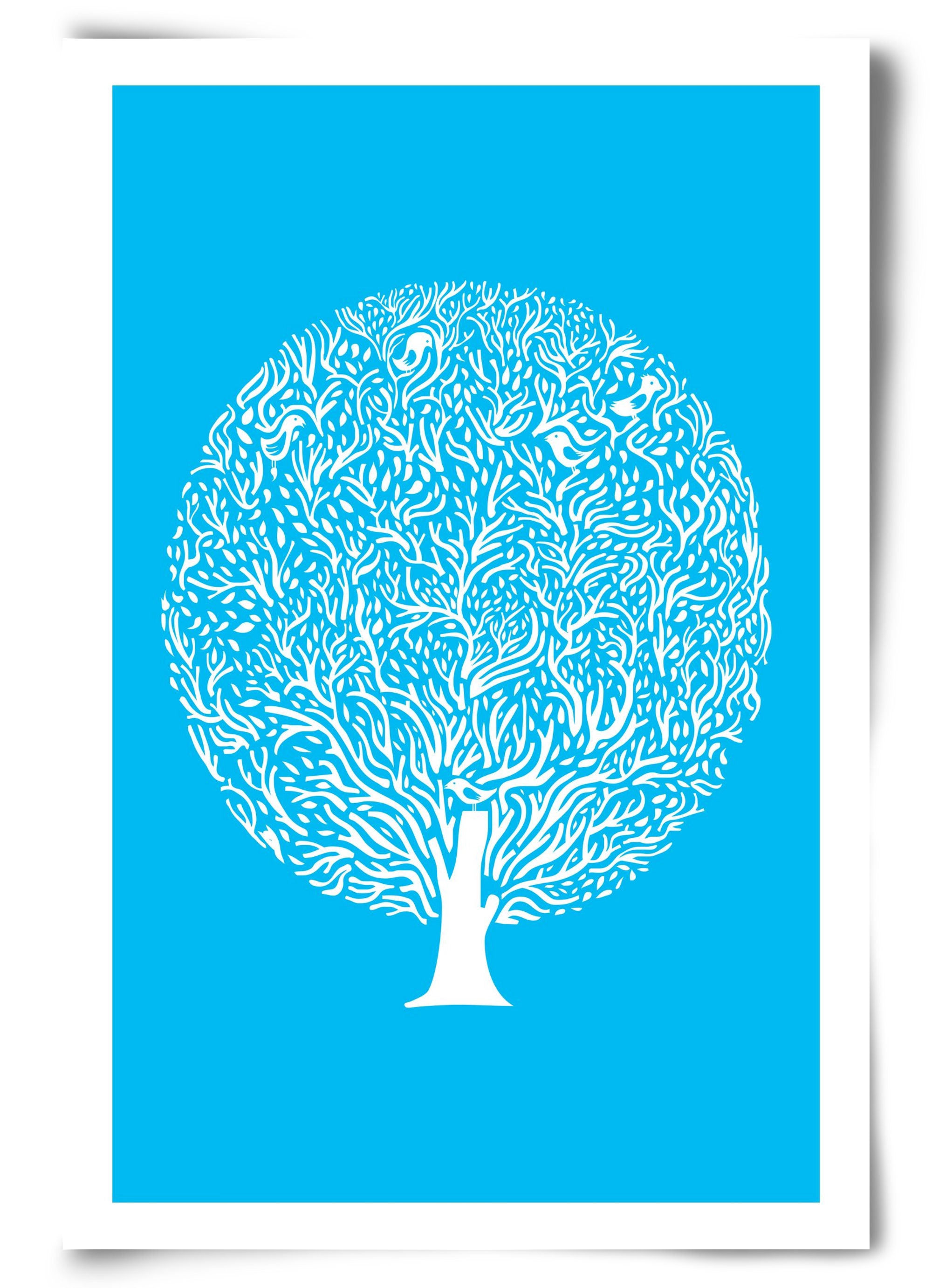Blue Tree, 60x90 cm, Keret nélkül