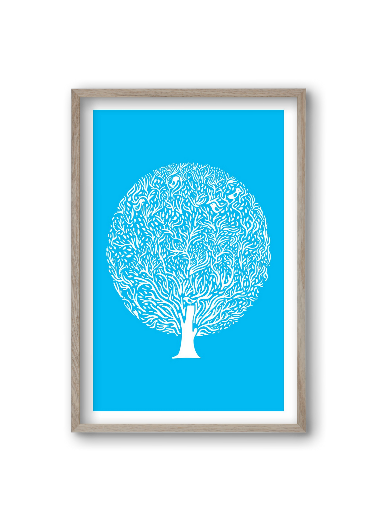 Blue Tree, 20x30 cm (20x30 cm), Tölgy keret