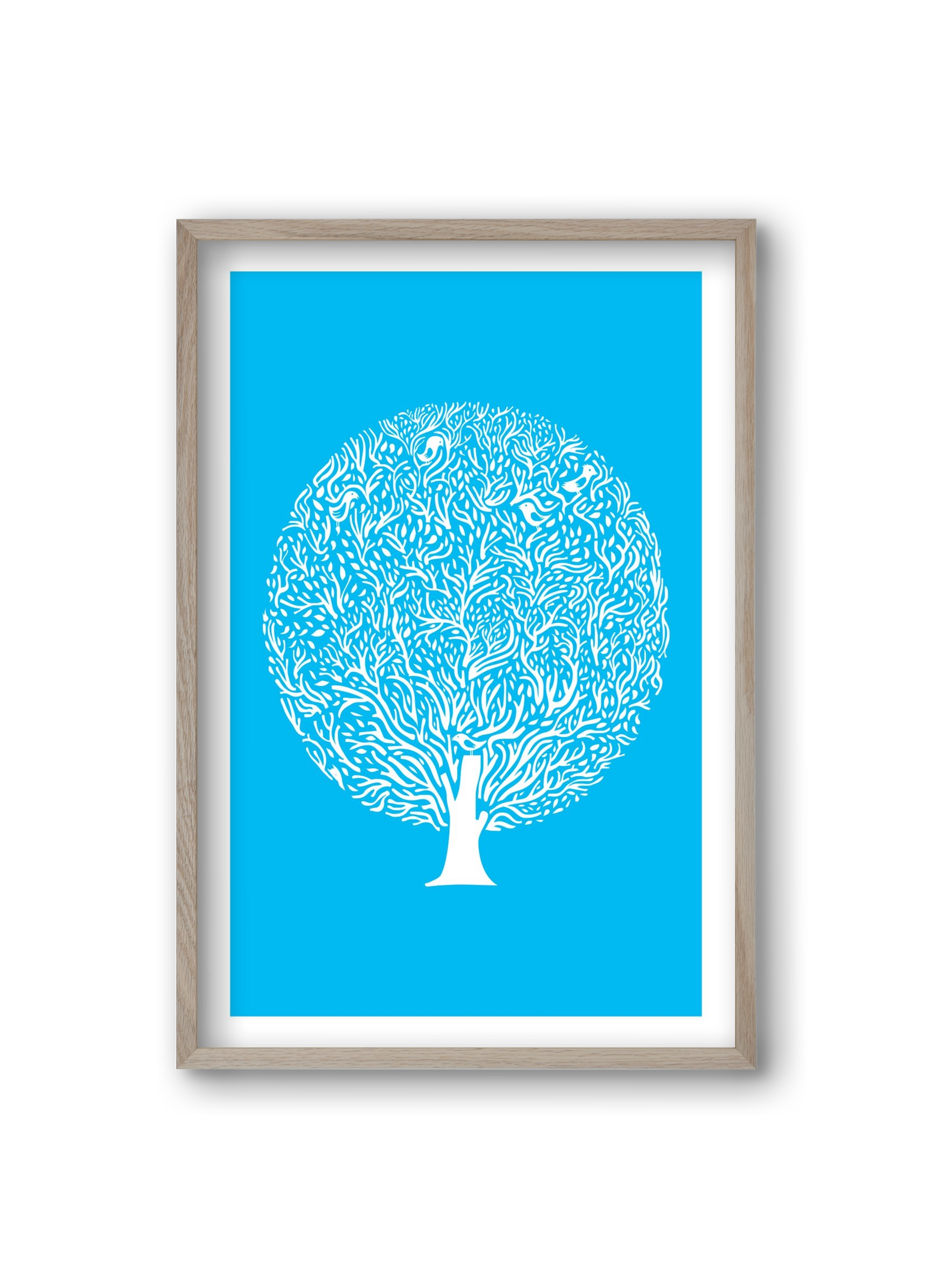 Blue Tree, 20x30 cm (20x30 cm), Tölgy keret