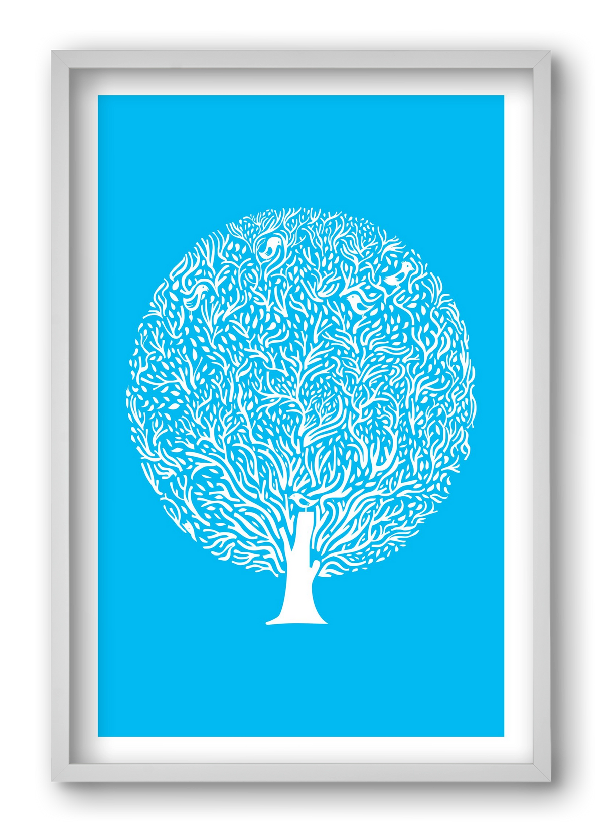 Blue Tree, 40x60 cm (40x60 cm), Fehér keret