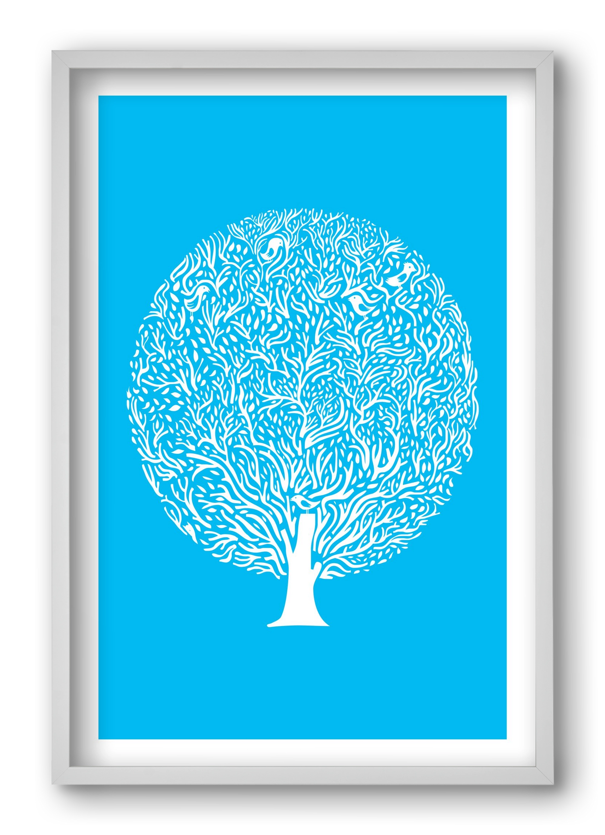 Blue Tree, 40x60 cm (40x60 cm), Fehér keret