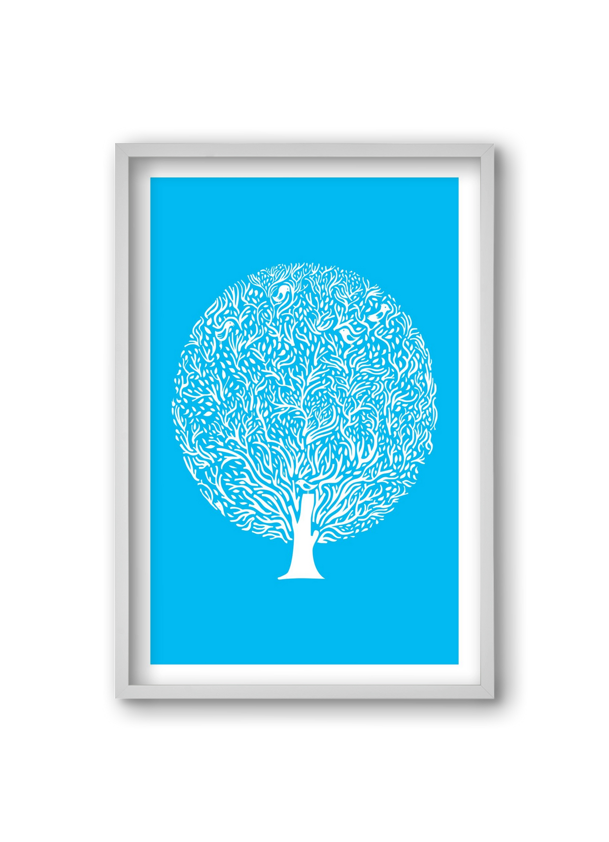 Blue Tree, 20x30 cm (20x30 cm), Fehér keret